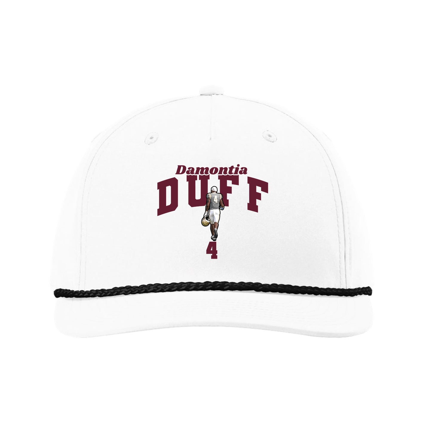 Five-Panel Classic Rope Cap — Signature Arch in White