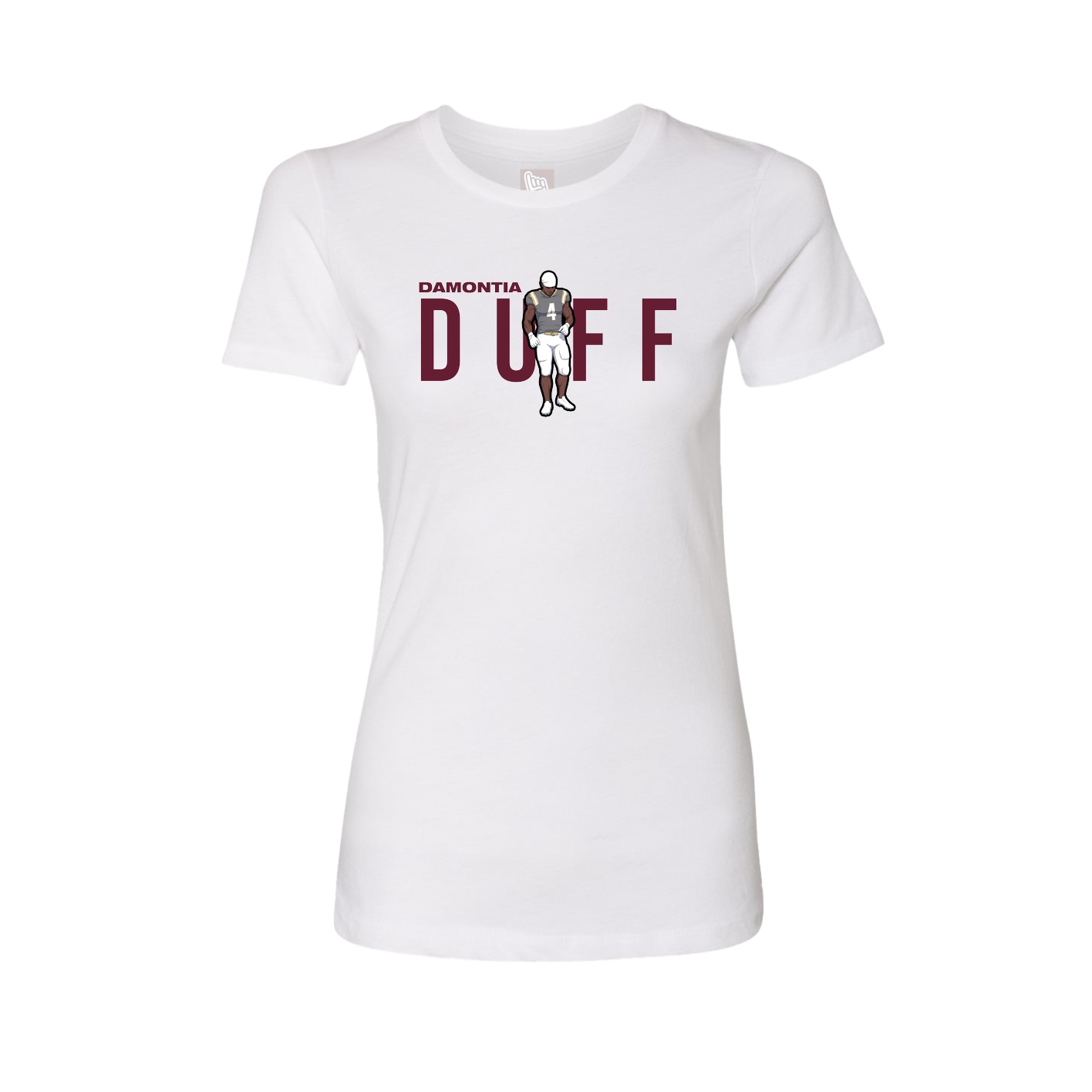 Fitted Women's Tee — Player Name in White