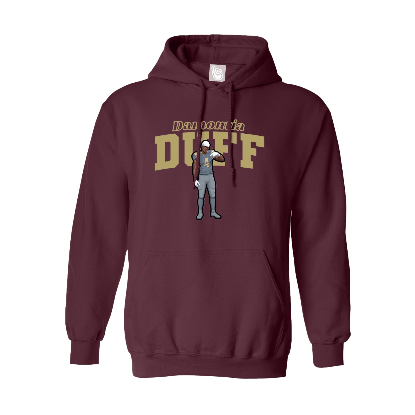Youth Hoodie — Name Arch in Maroon