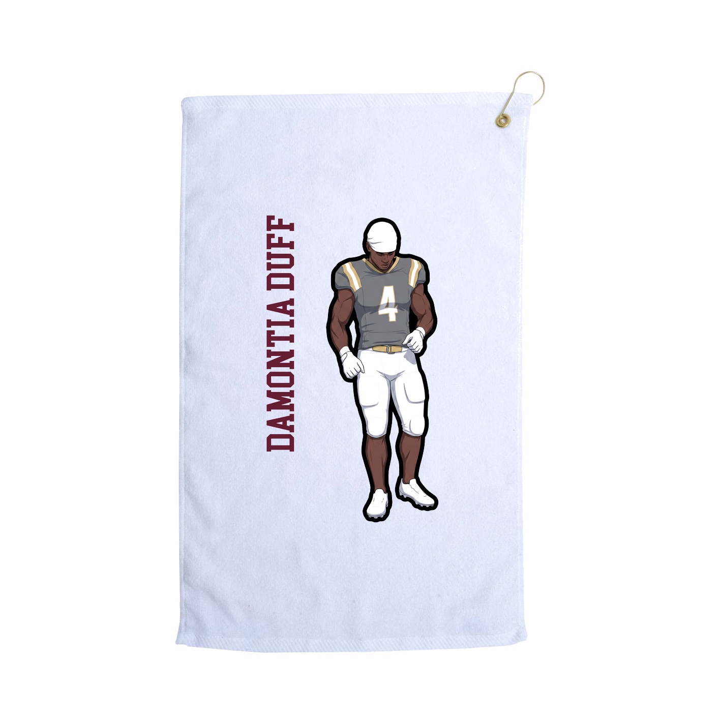 Golf Towel — Name Vertical in White