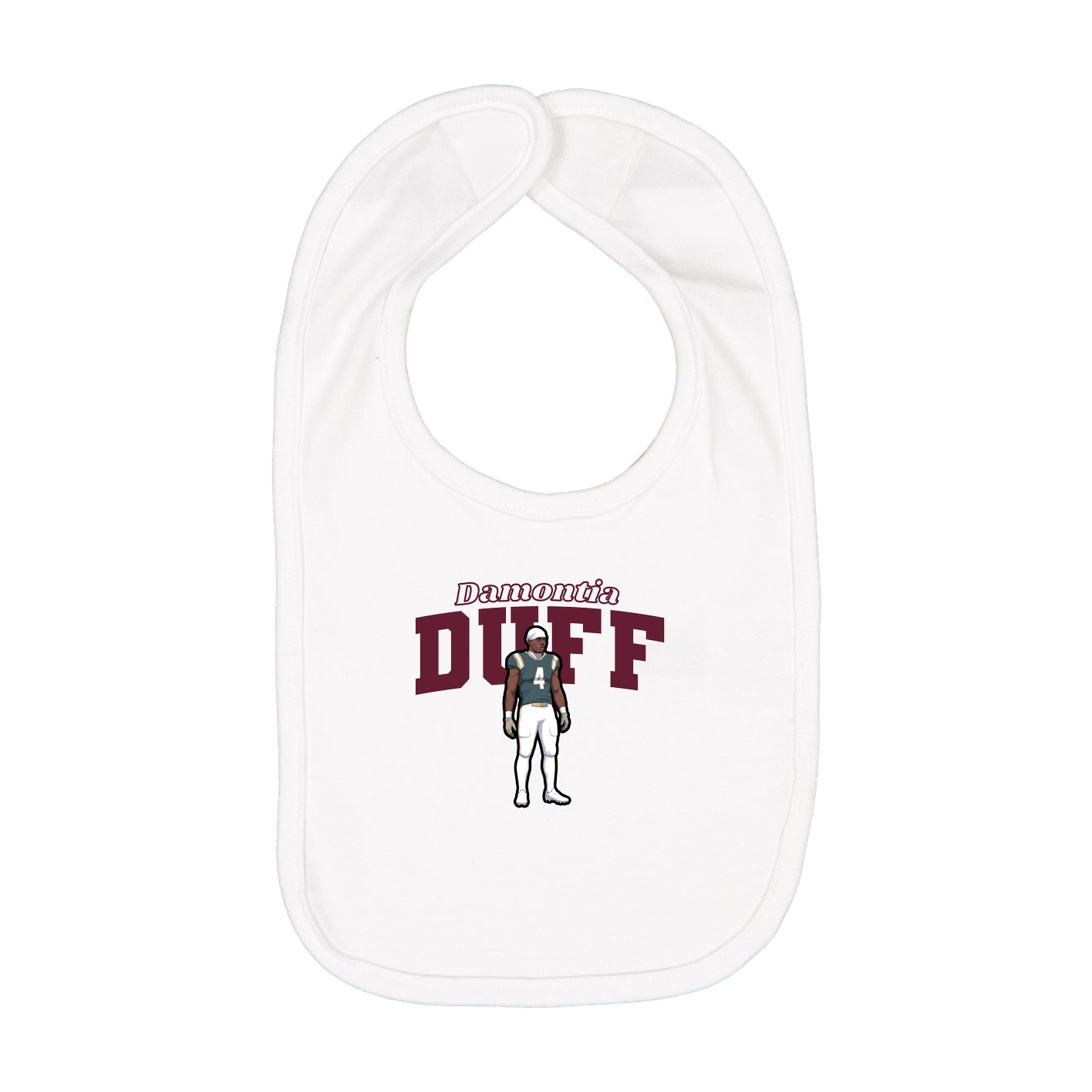 Infant Bib — Name Arch in White