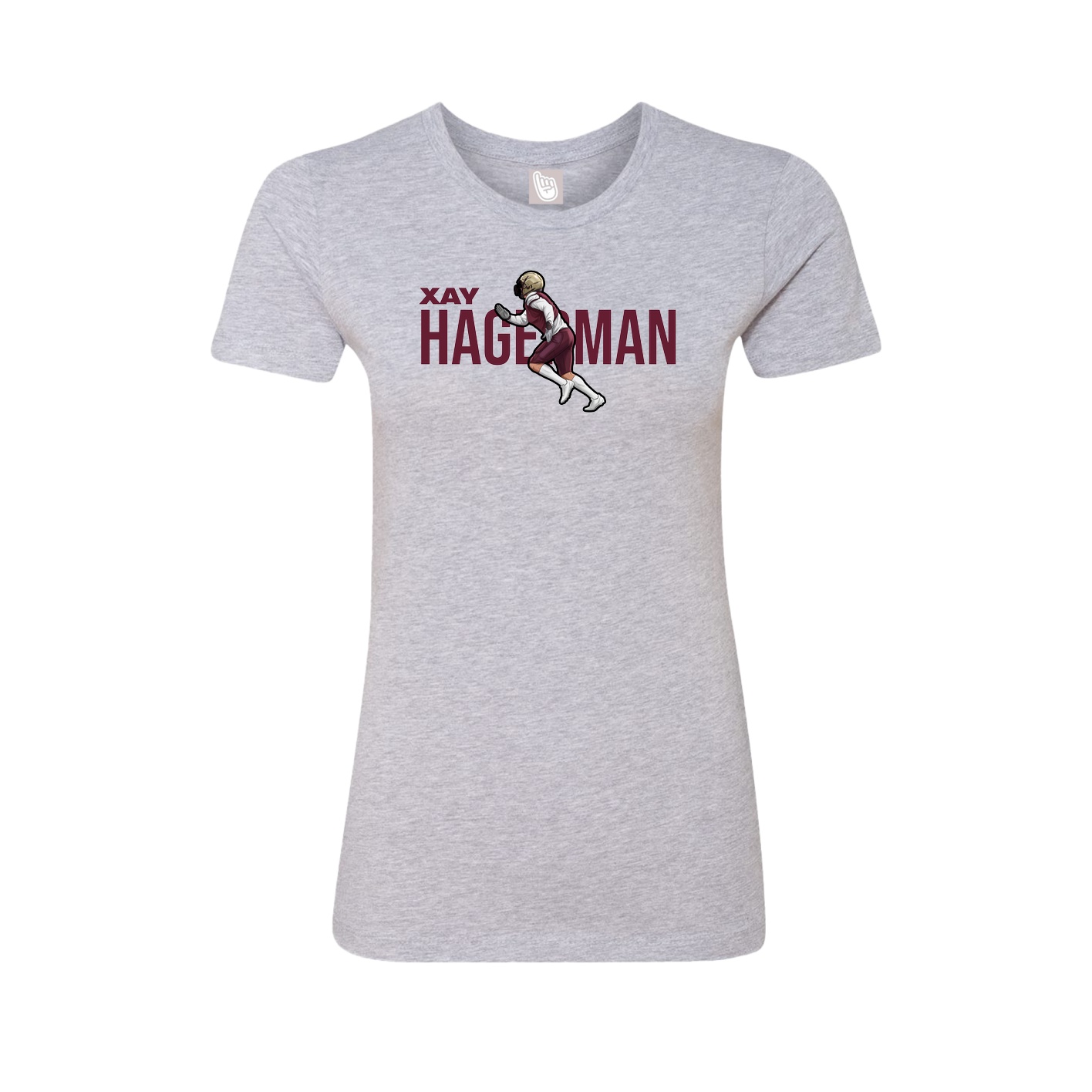 Fitted Women's Tee — Player Name in Grey