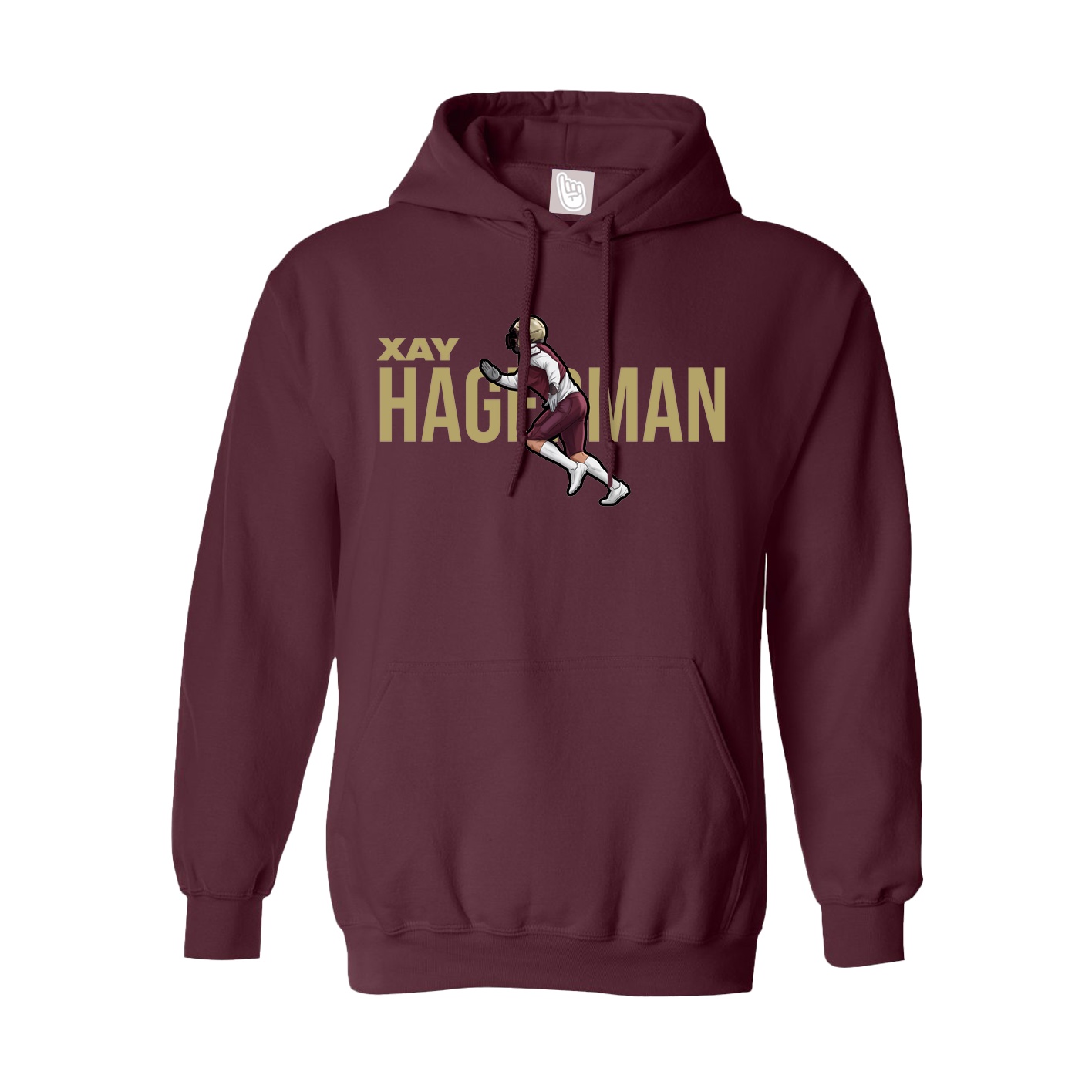Youth Hoodie — Player Name in Maroon