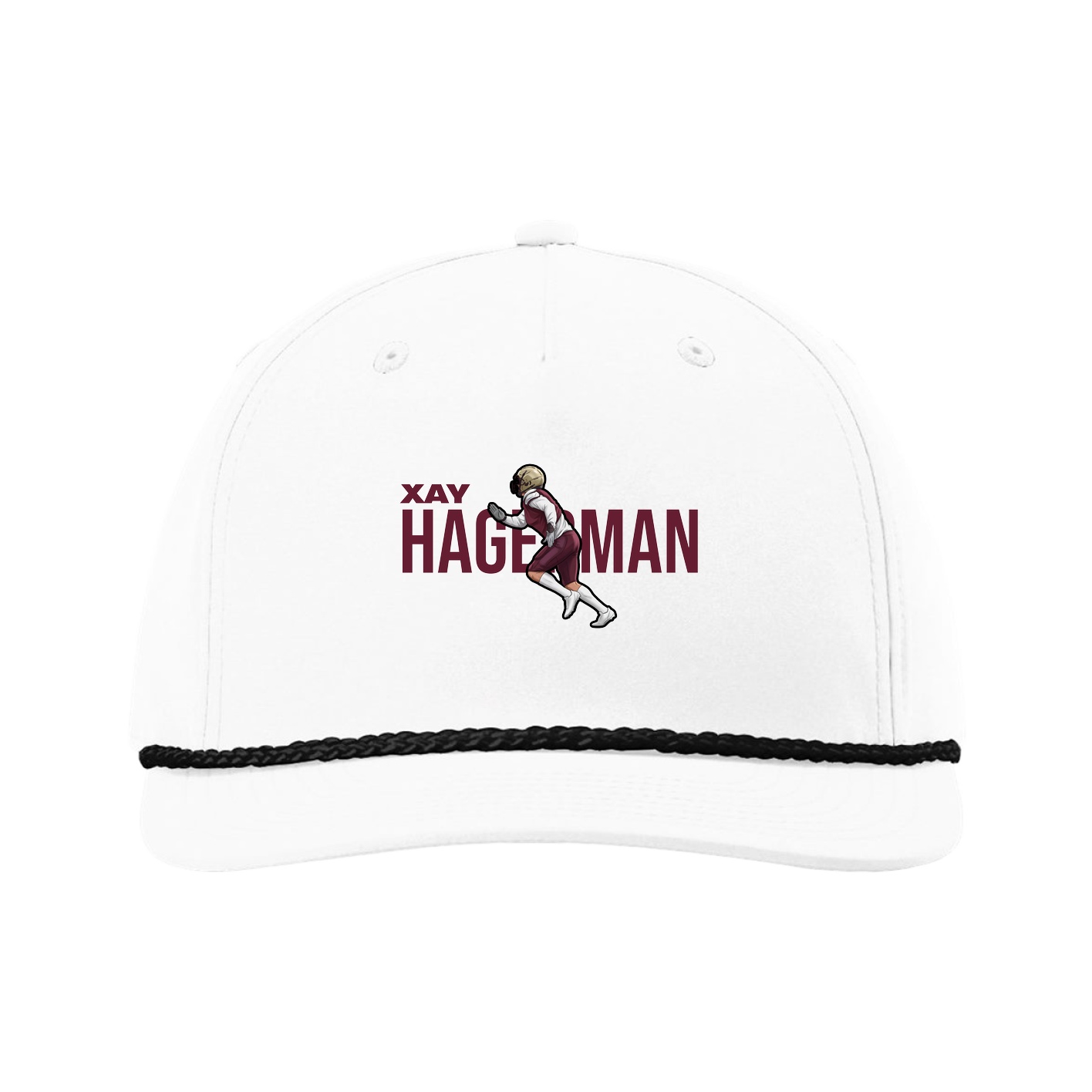 Five-Panel Classic Rope Cap — Player Name in White