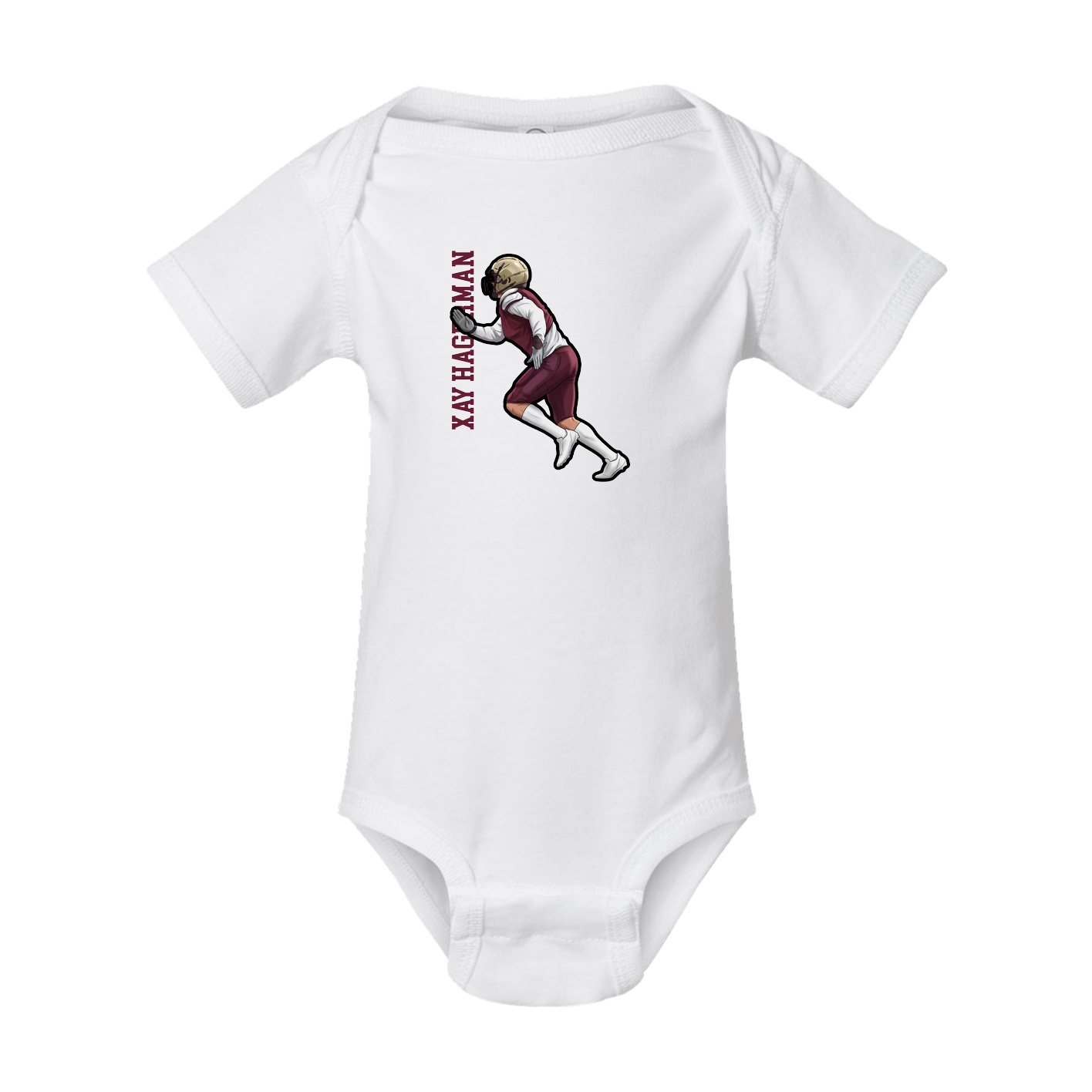 Baby Onesie — Name Vertical in White