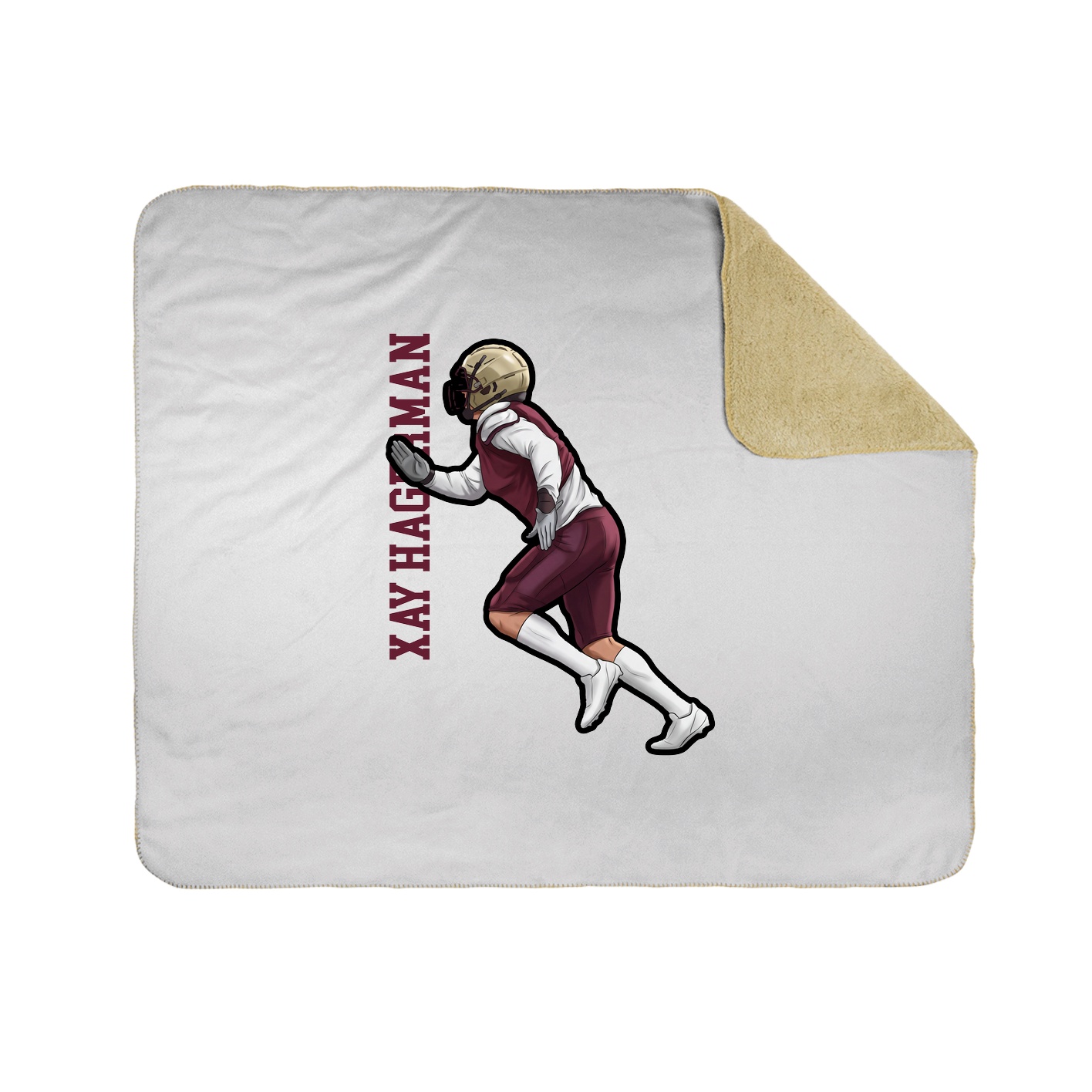 Throw Blanket — Name Vertical in White