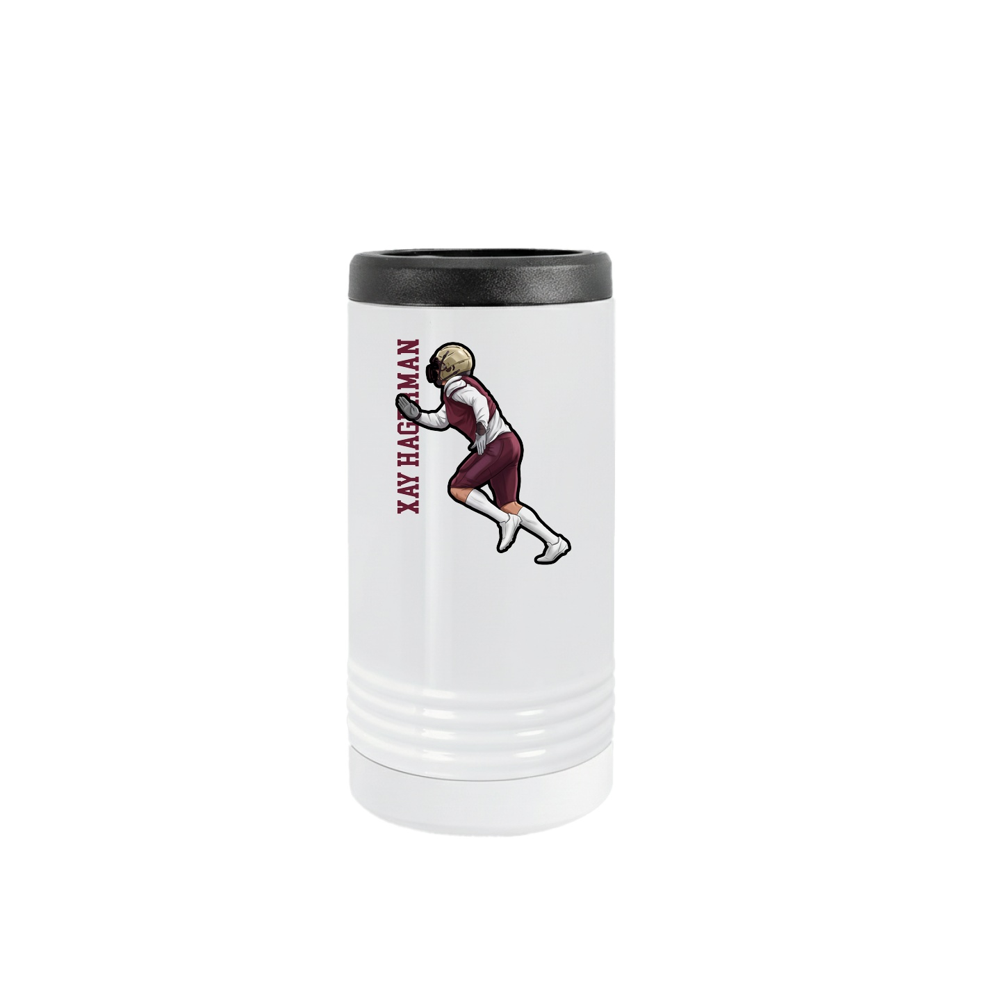 Slim Beverage Holder — Name Vertical in White