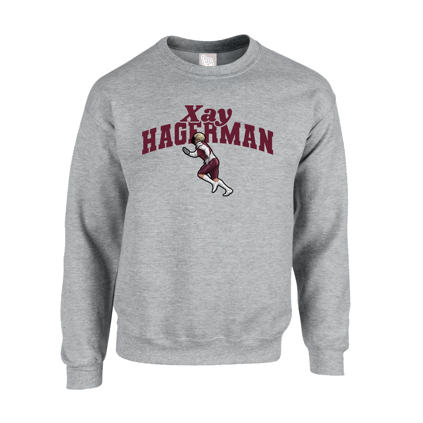 Fleece Crew — Signature Arch in Grey