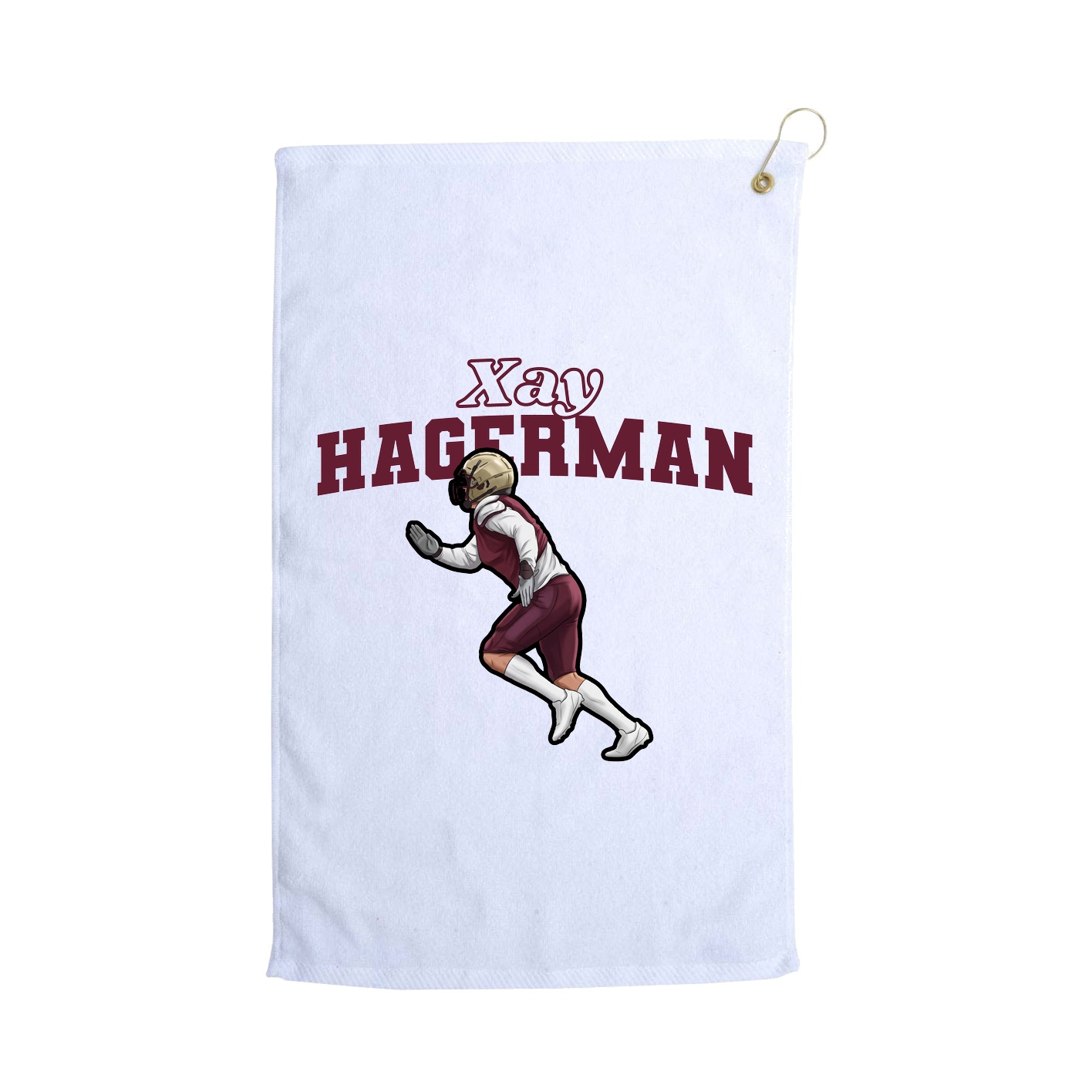 Golf Towel — Name Arch in White