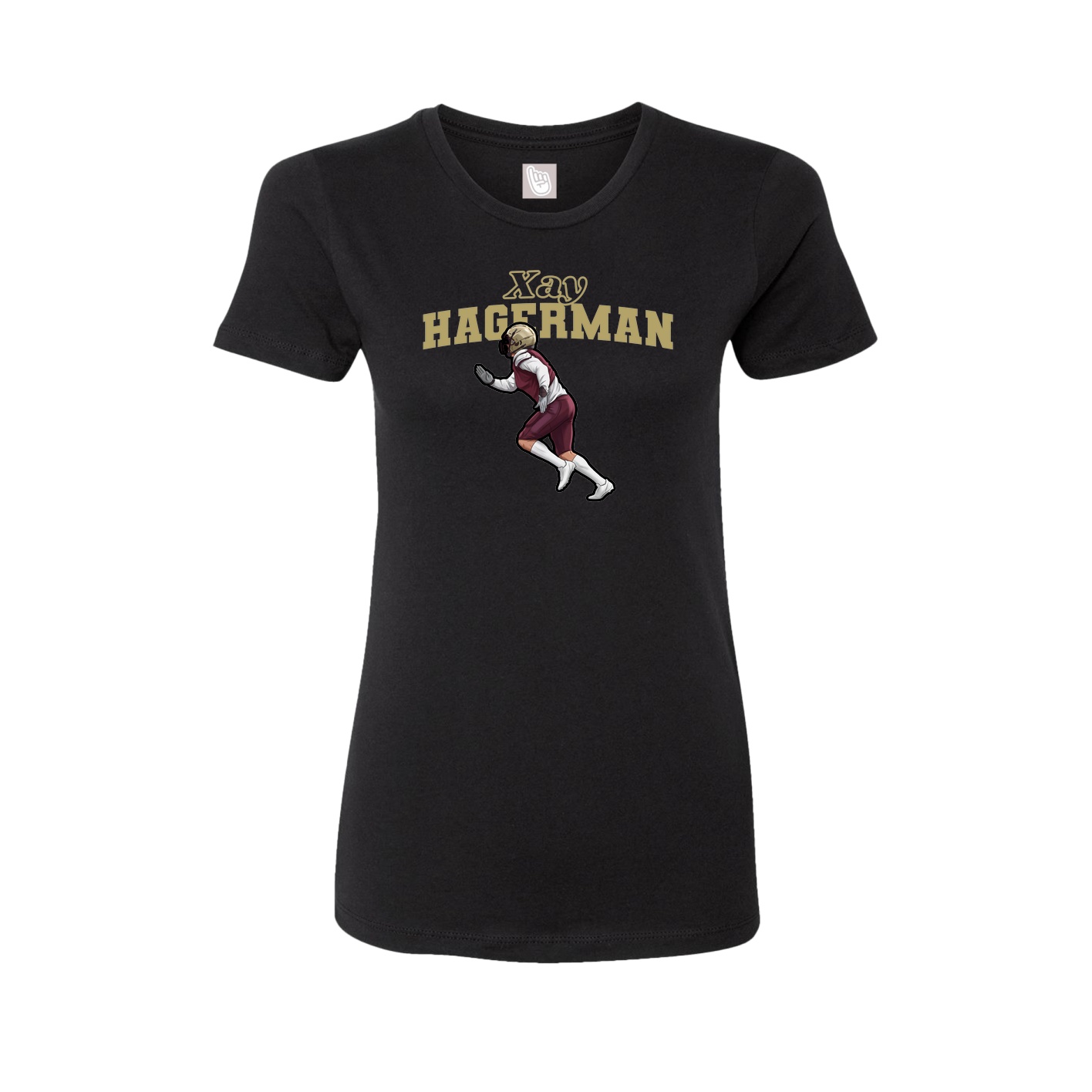 Fitted Women's Tee — Name Arch in Black