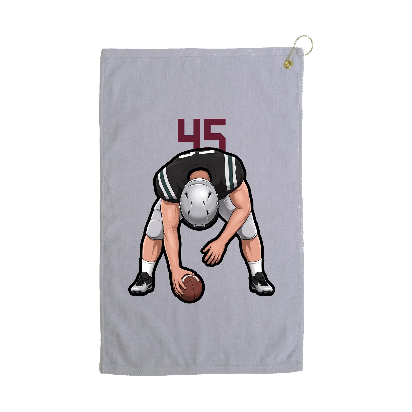 Golf Towel — Number Top in Grey