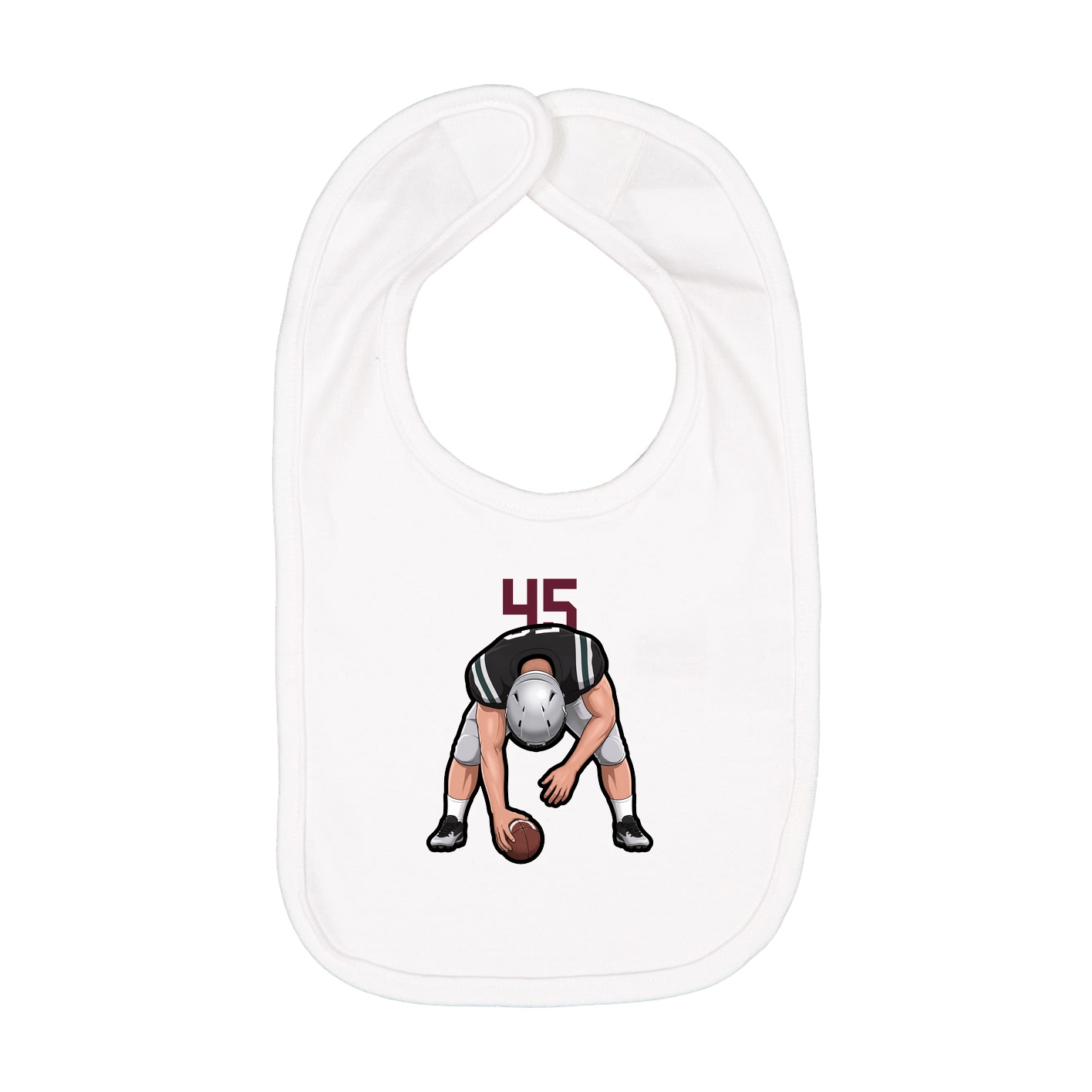 Infant Bib — Number Top in White