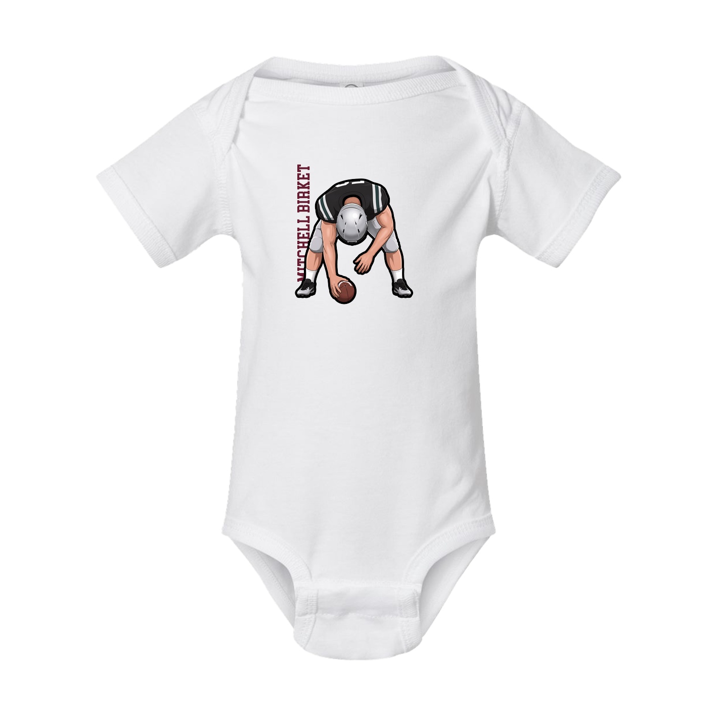 Baby Onesie — Name Vertical in White