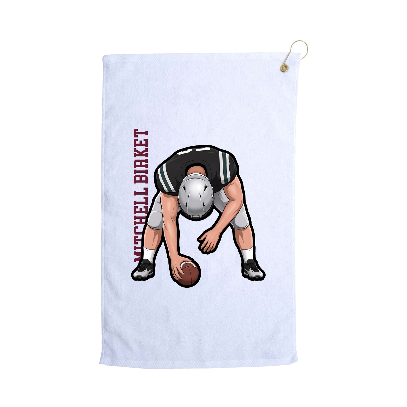 Golf Towel — Name Vertical in White