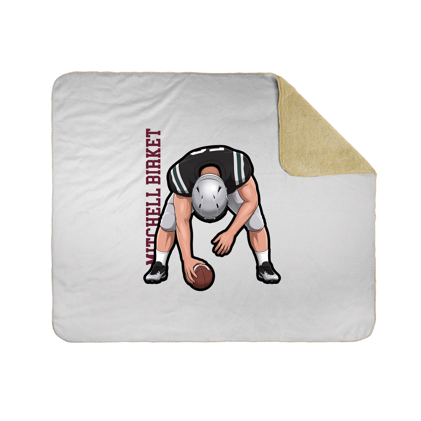 Throw Blanket — Name Vertical in White