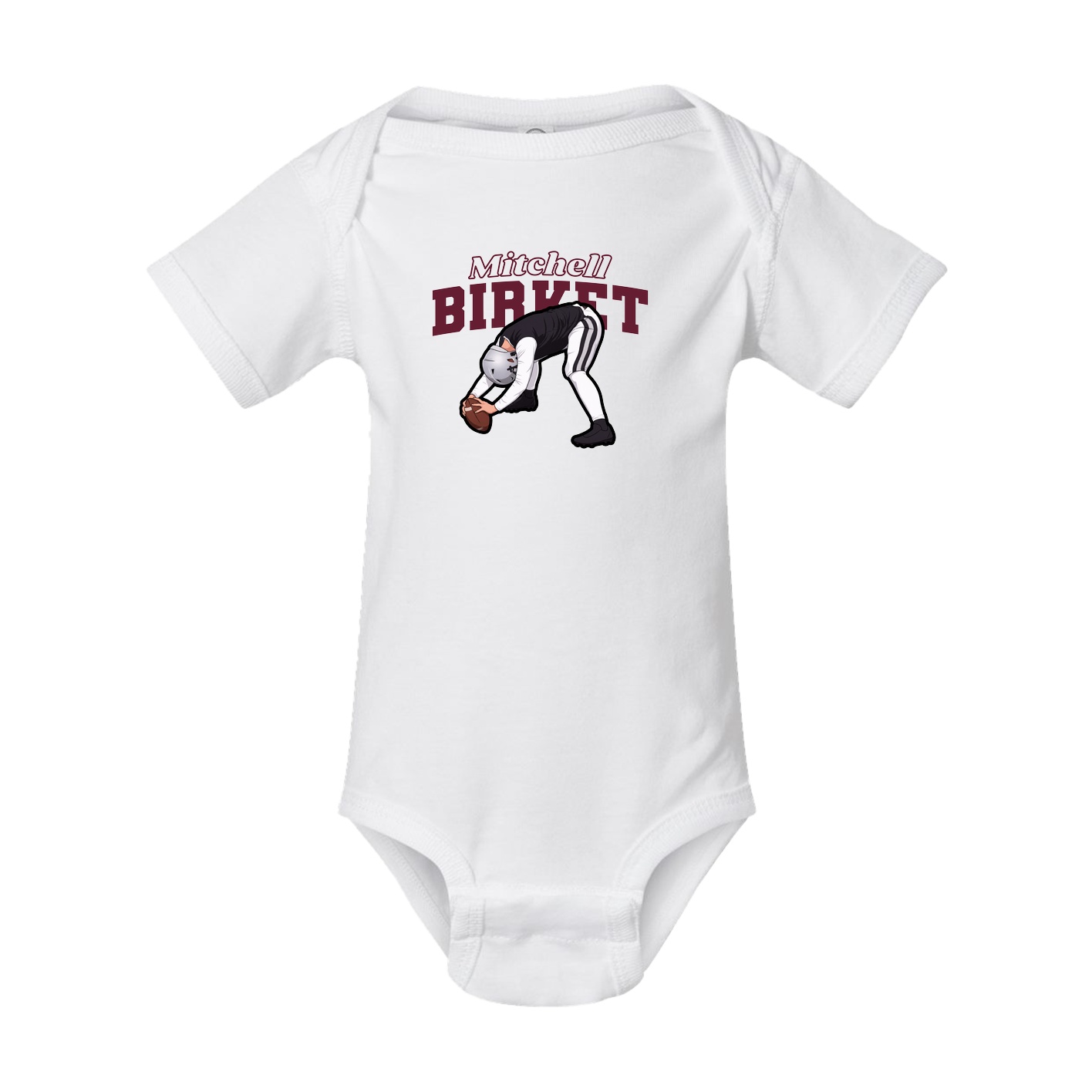 Baby Onesie — Name Arch in White