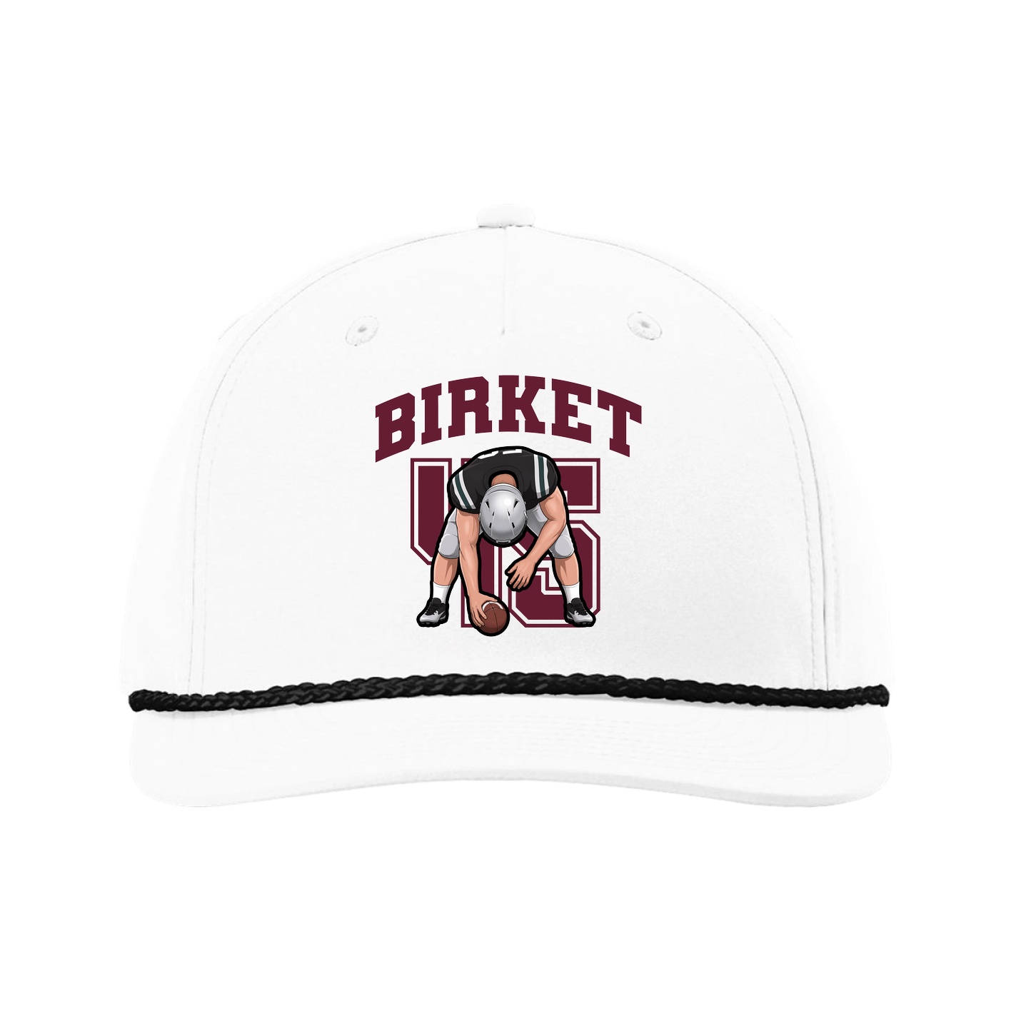 Five-Panel Classic Rope Cap — Number in White