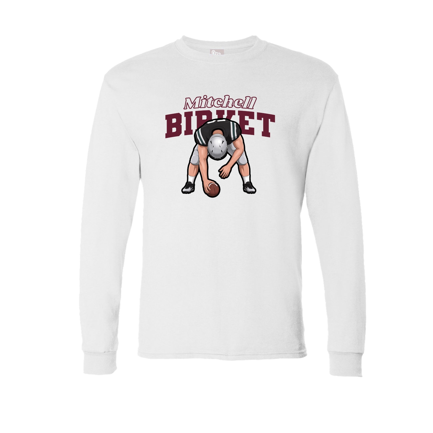 Long Sleeve Tee — Name Arch in White