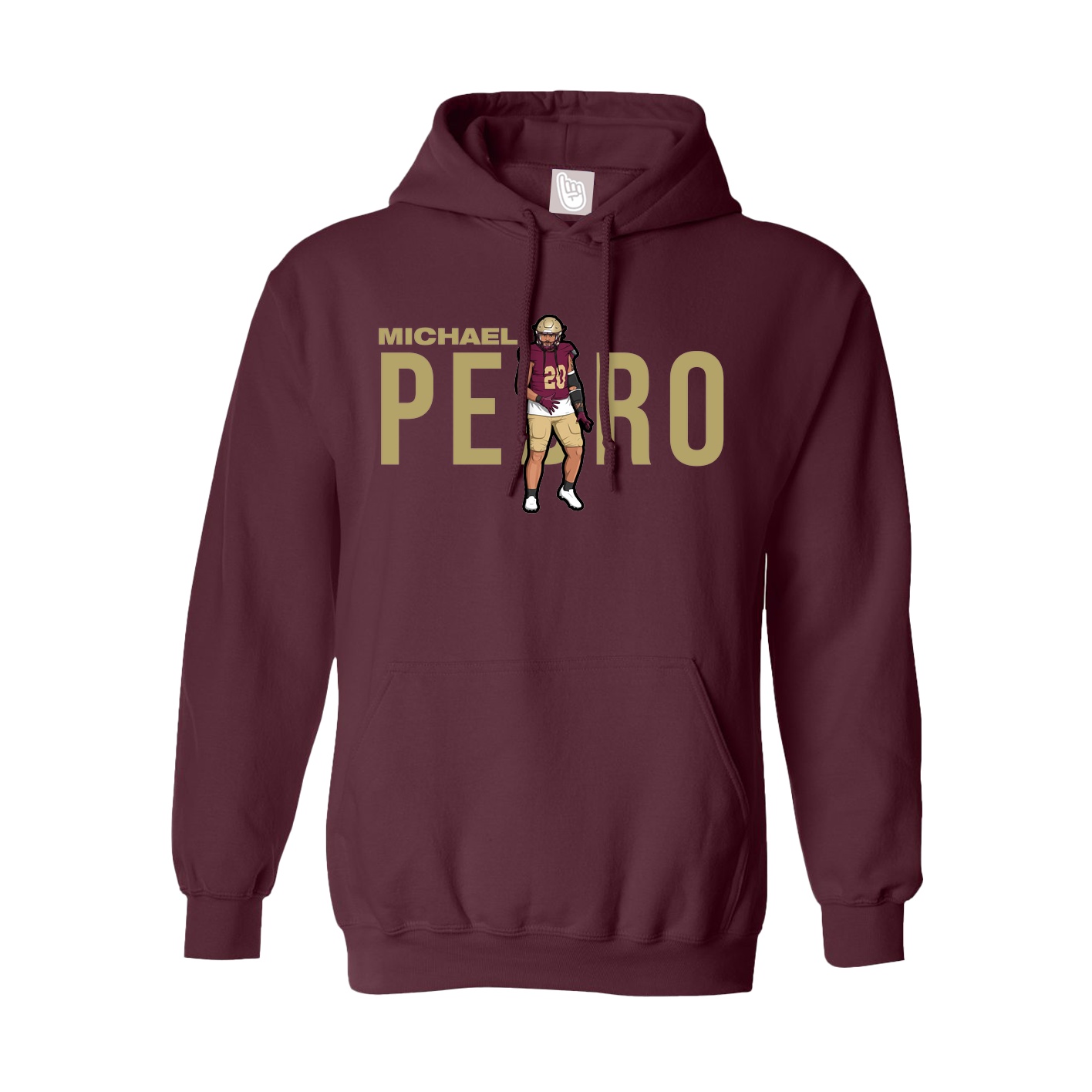 Youth Hoodie — Player Name in Maroon