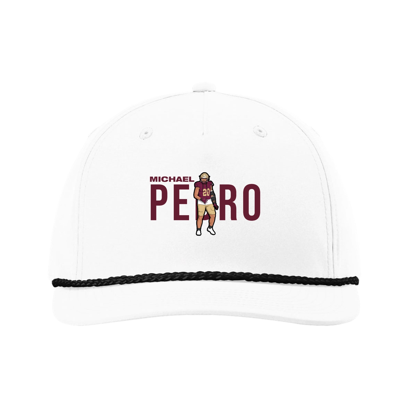 Five-Panel Classic Rope Cap — Player Name in White