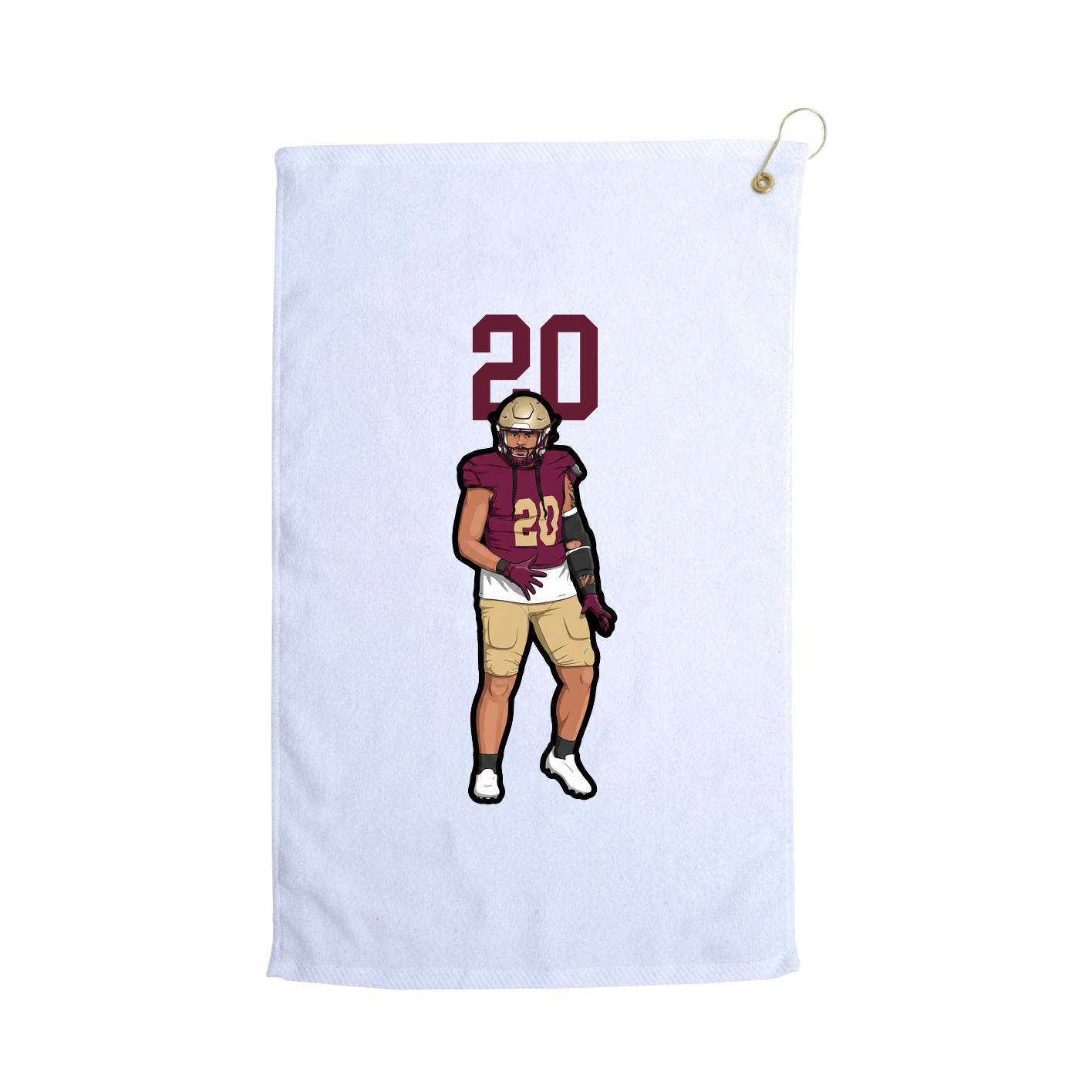 Golf Towel — Number Top in White