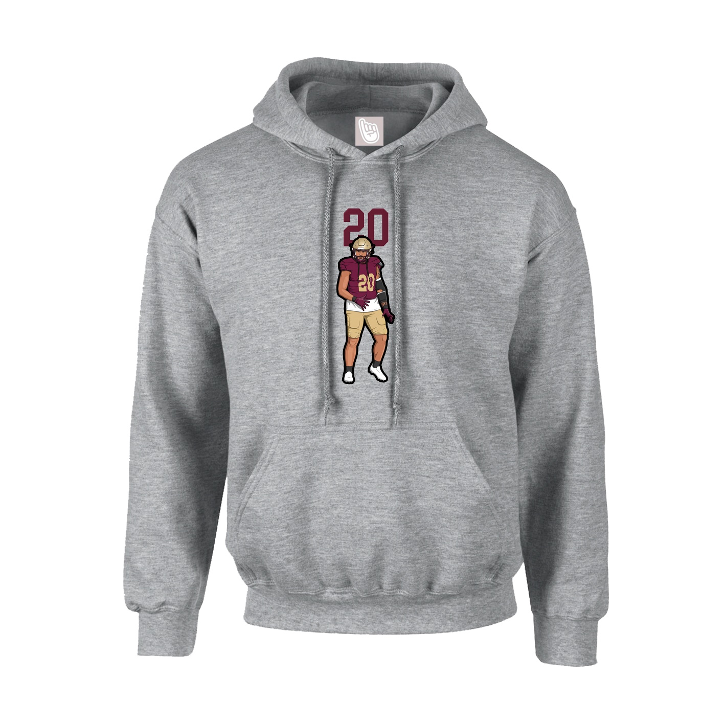 Youth Hoodie — Number Top in Grey