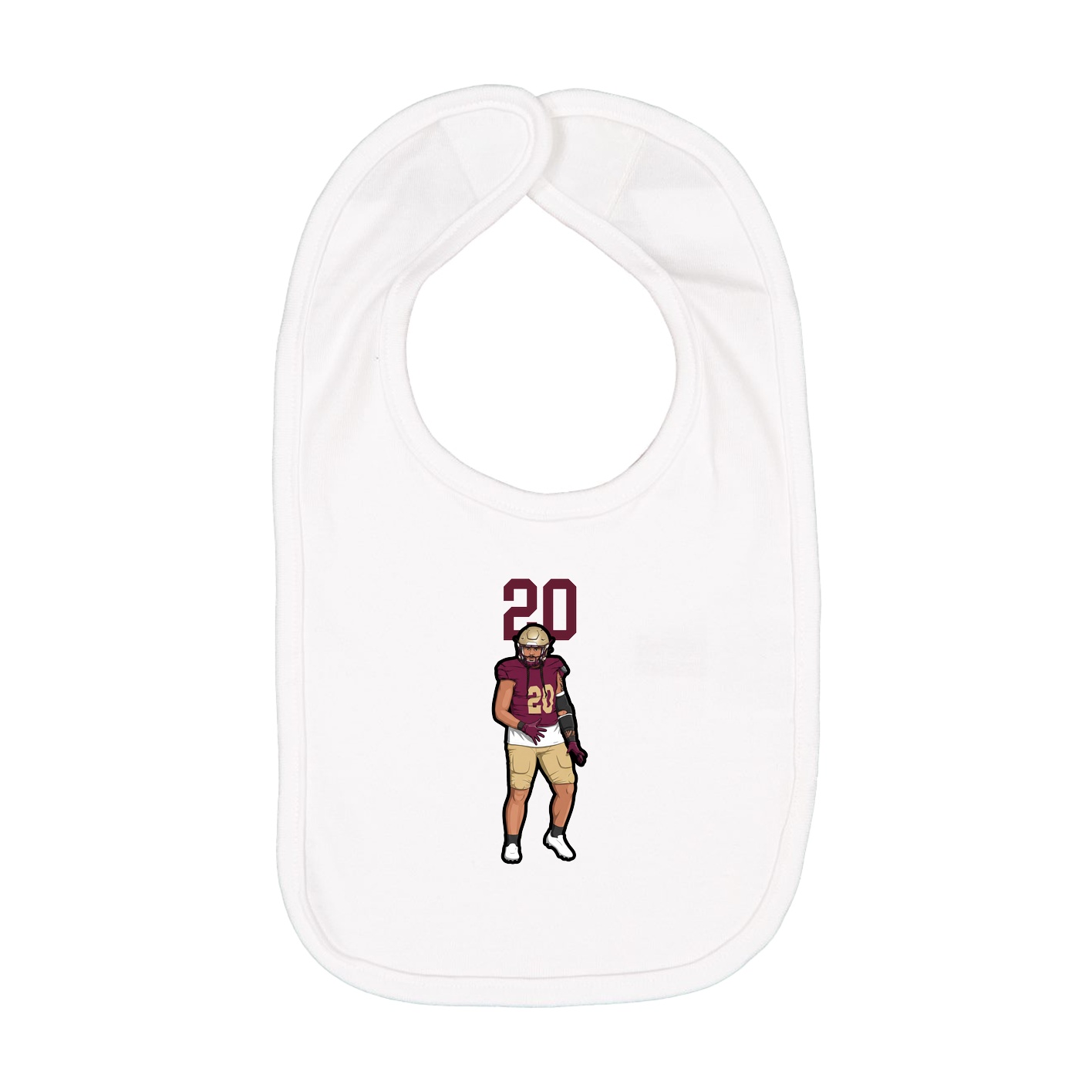 Infant Bib — Number Top in White