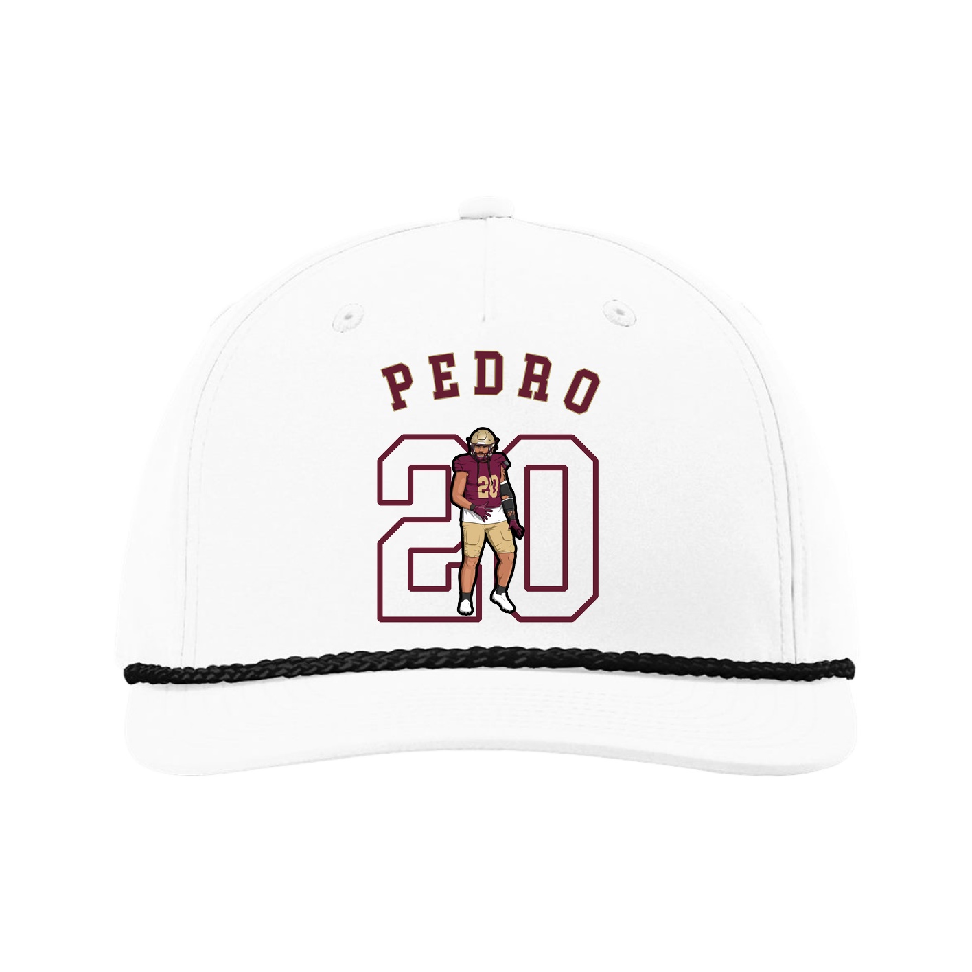 Five-Panel Classic Rope Cap — Shirsey Arch in White