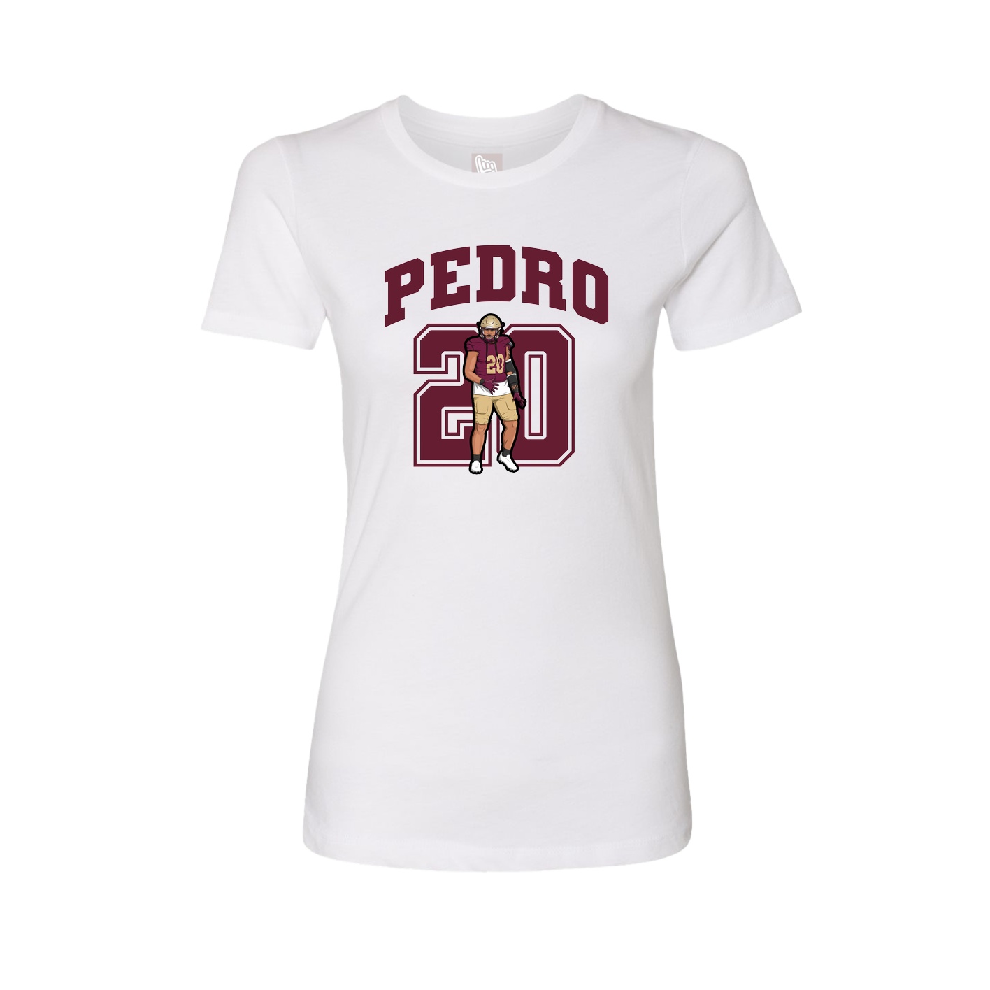 Fitted Women's Tee — Number in White