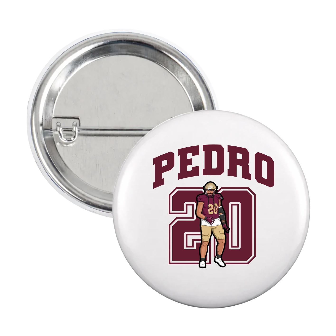 Game Day Button — Number in White