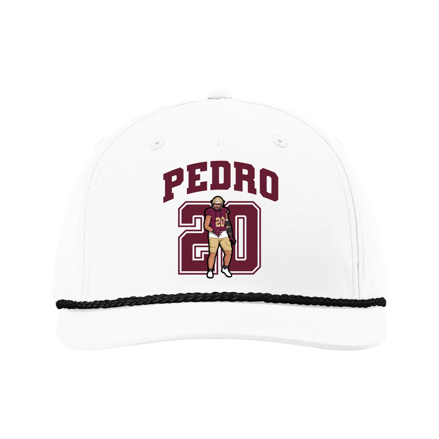 Five-Panel Classic Rope Cap — Number in White