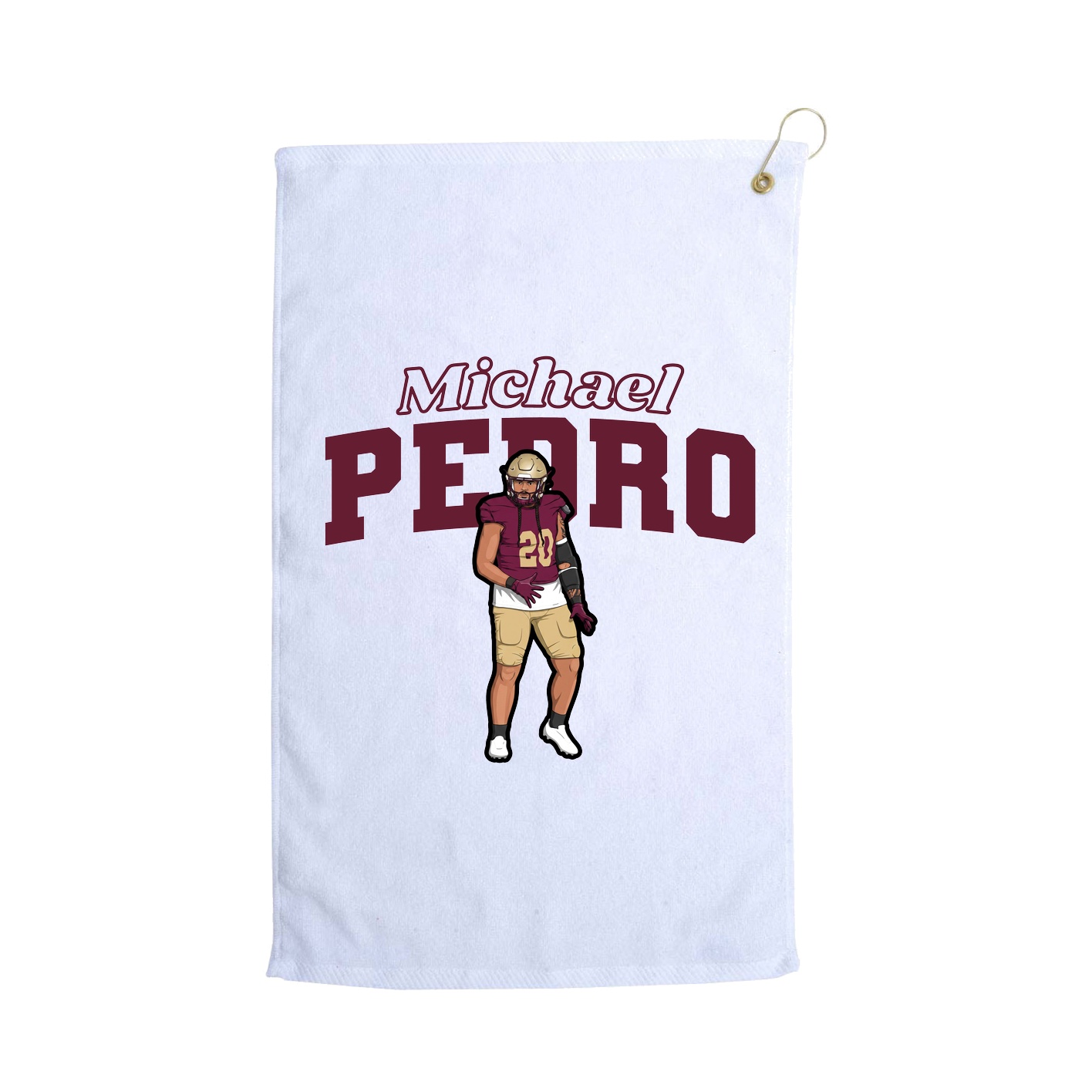 Golf Towel — Name Arch in White