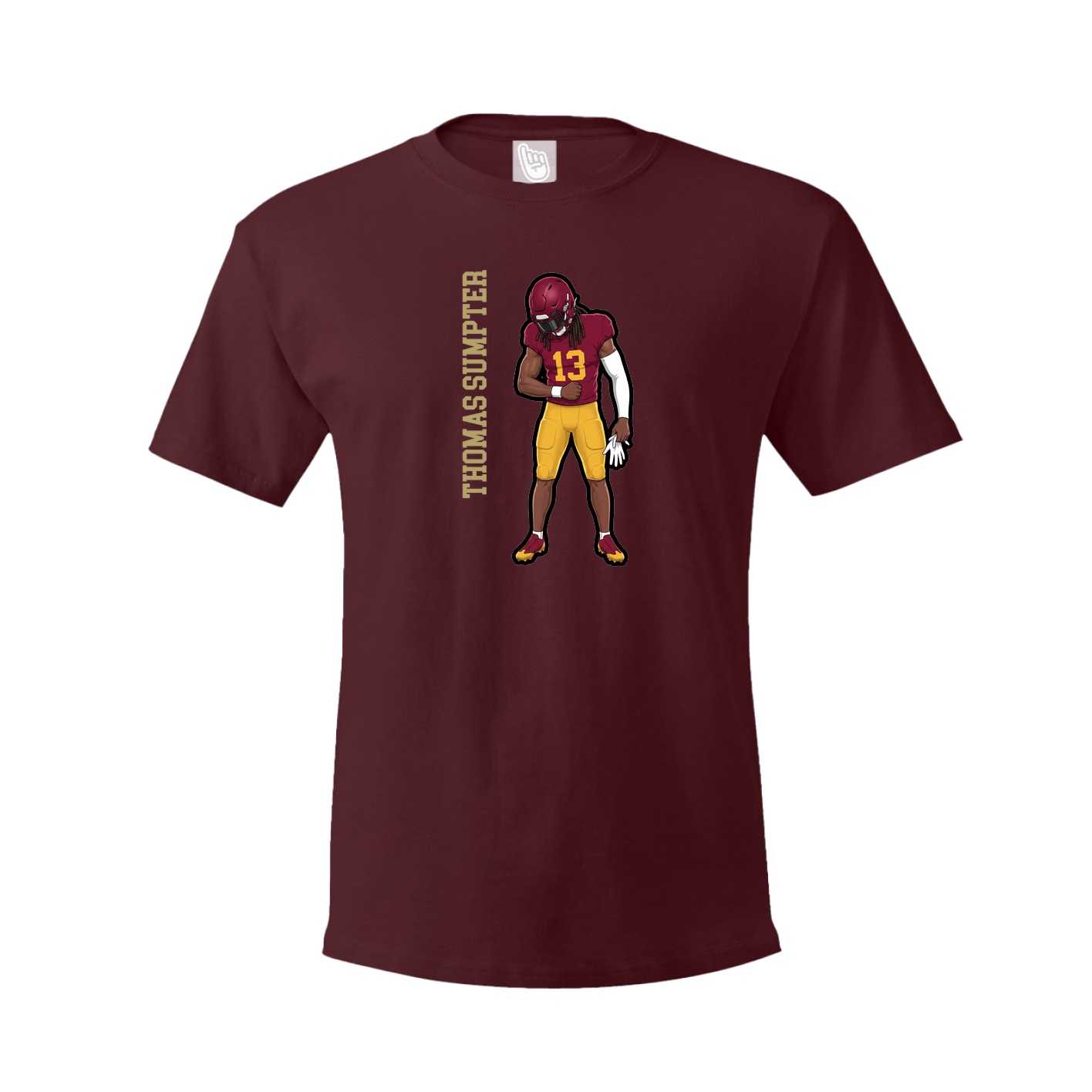Youth Tee — Name Vertical in Maroon