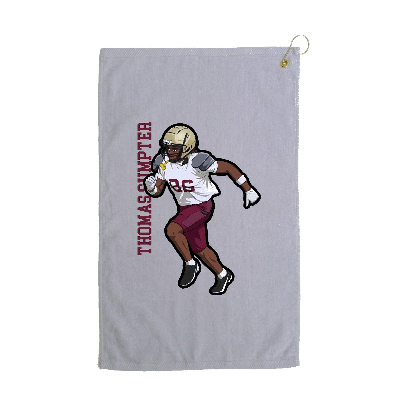 Golf Towel — Name Vertical in Grey