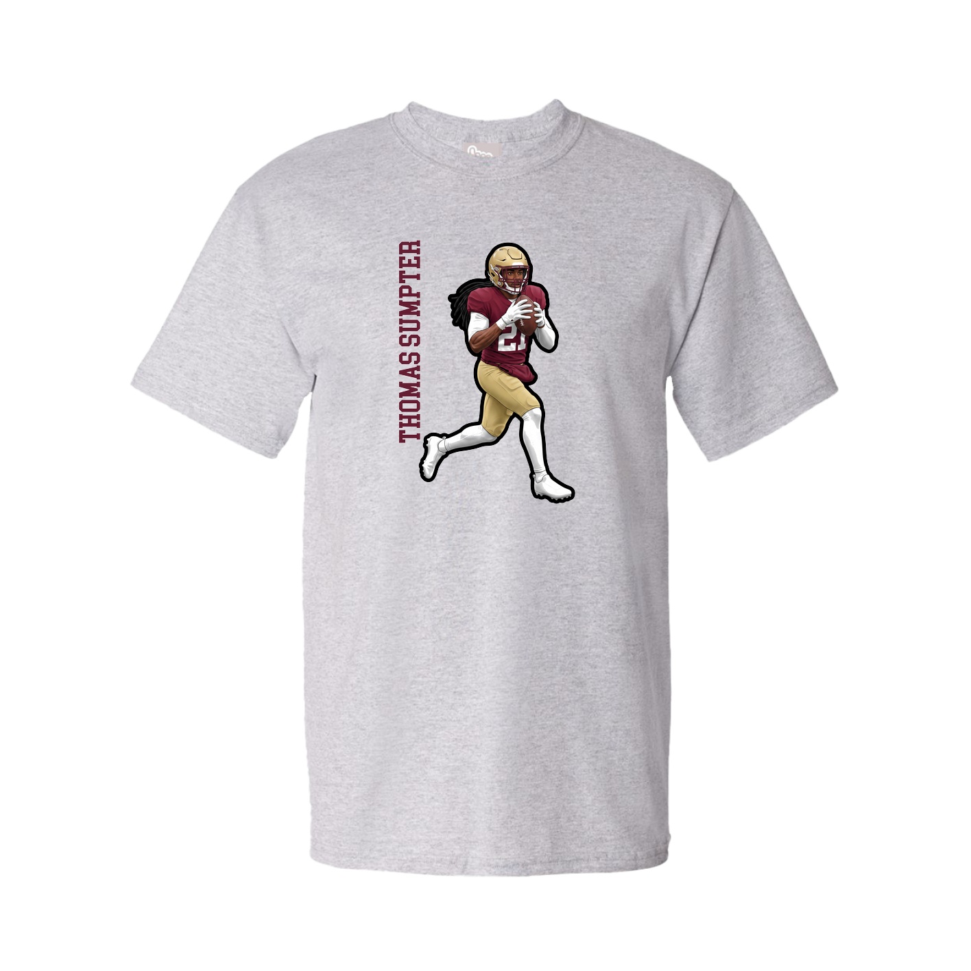 Youth Tee — Name Vertical in Grey