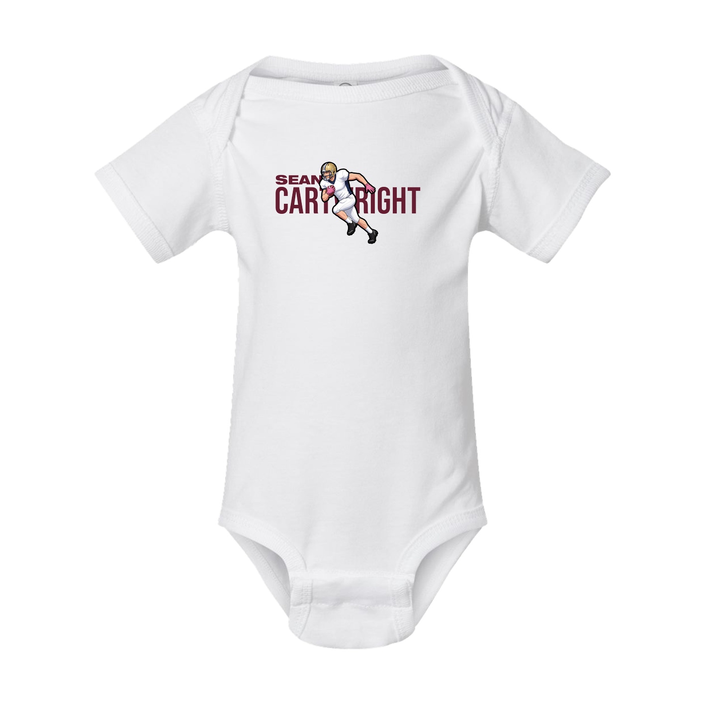 Baby Onesie — Player Name in White