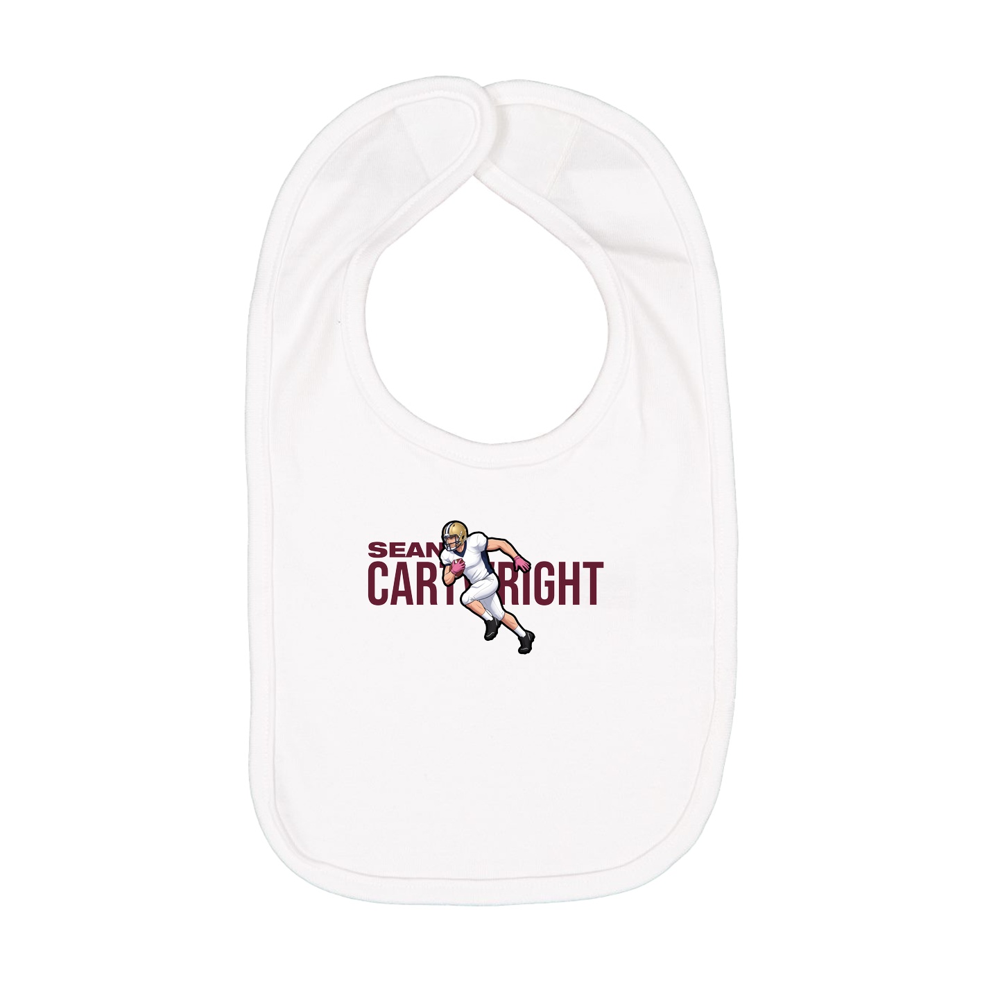 Infant Bib — Player Name in White