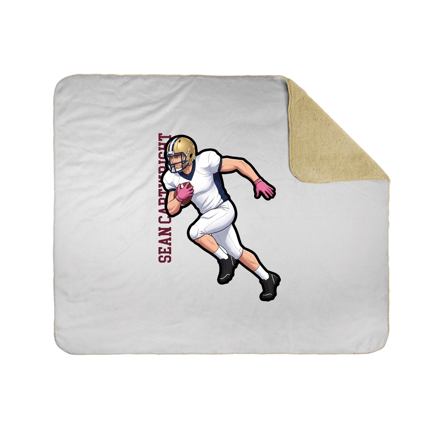 Throw Blanket — Name Vertical in White