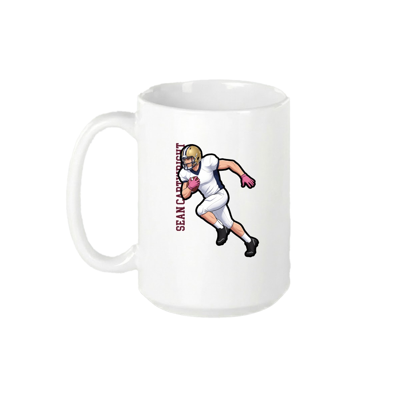 15oz Coffee Mug — Name Vertical in White