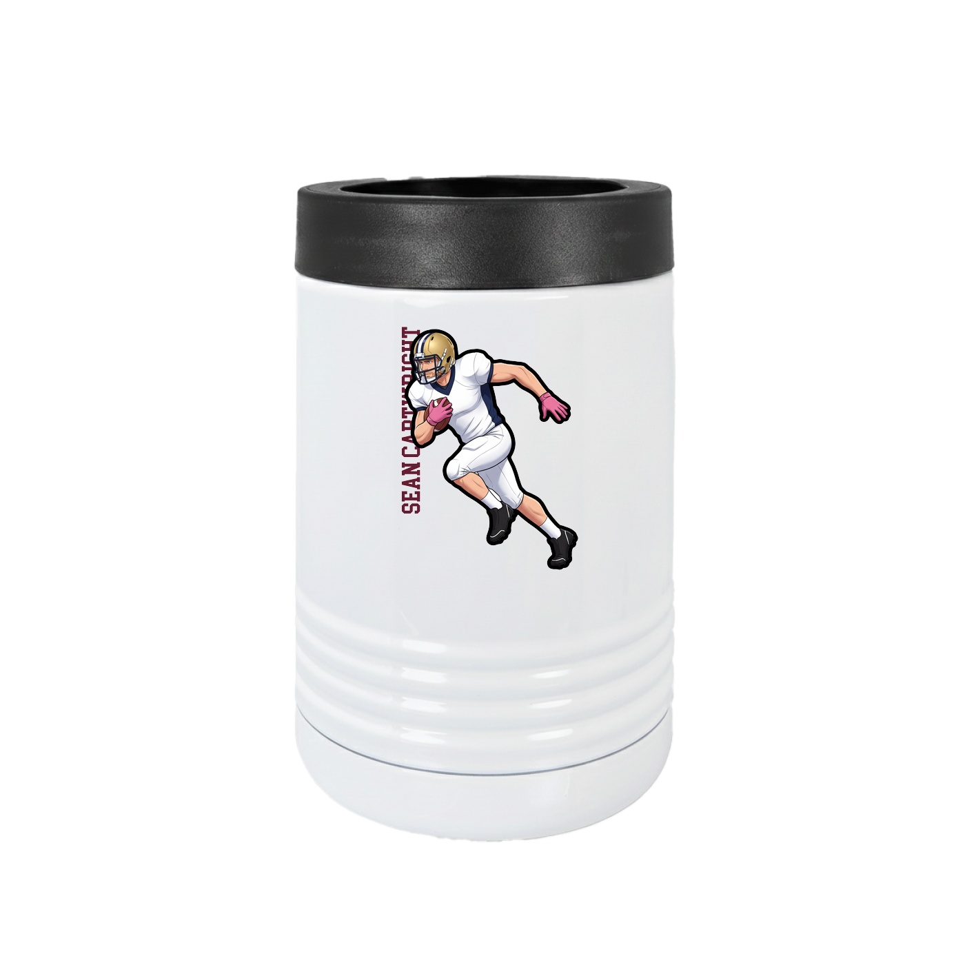 Beverage Holder — Name Vertical in White