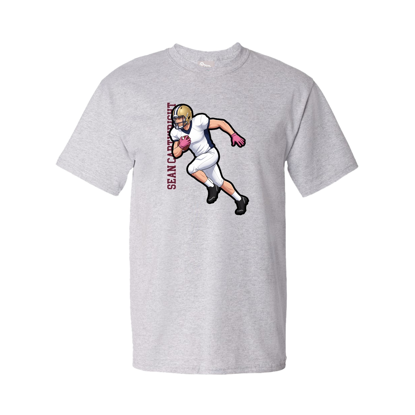 Youth Tee — Name Vertical in Grey