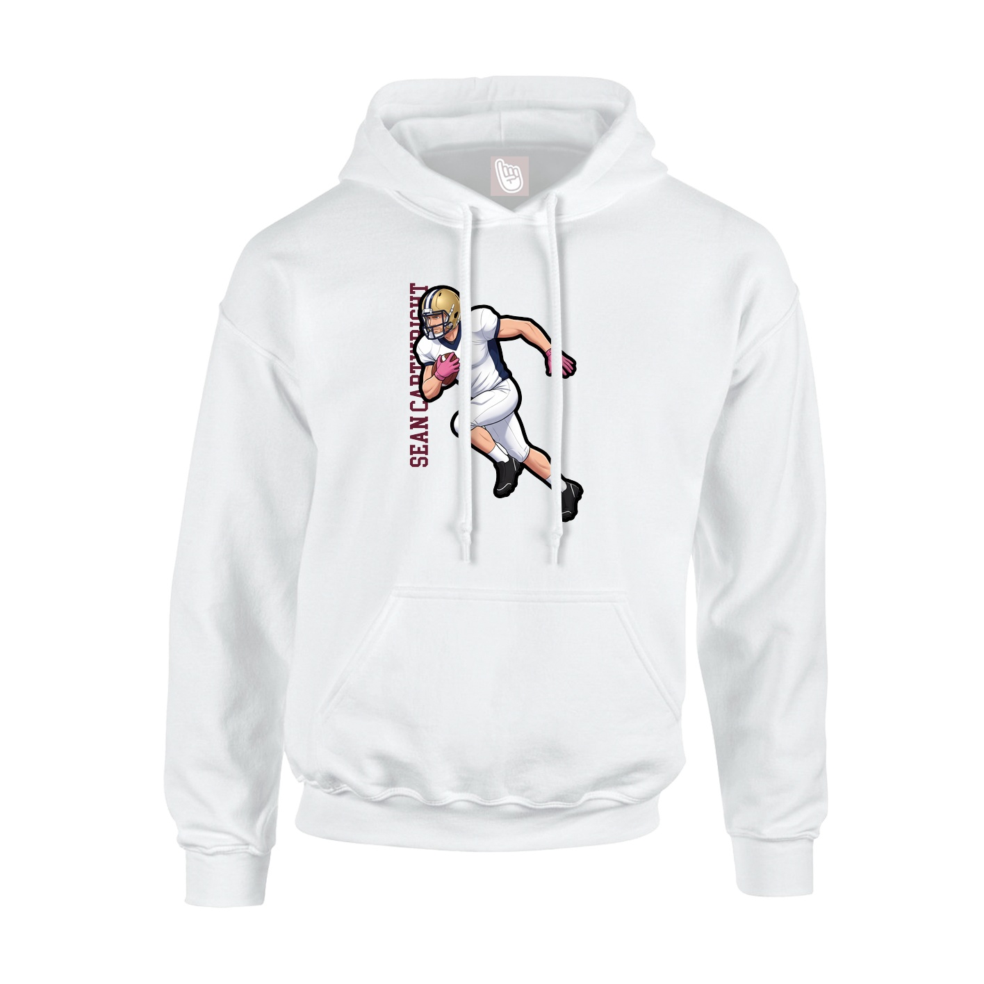 Hoodie — Name Vertical in White