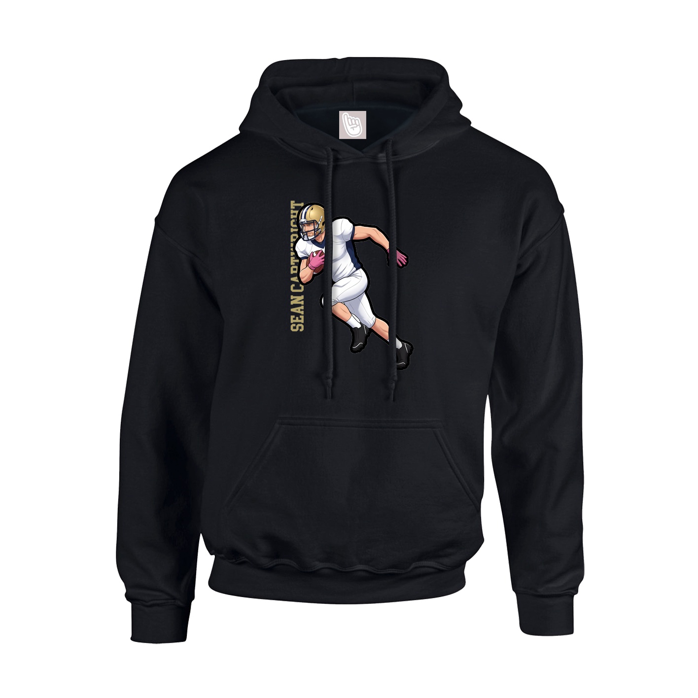 Youth Hoodie — Name Vertical in Black
