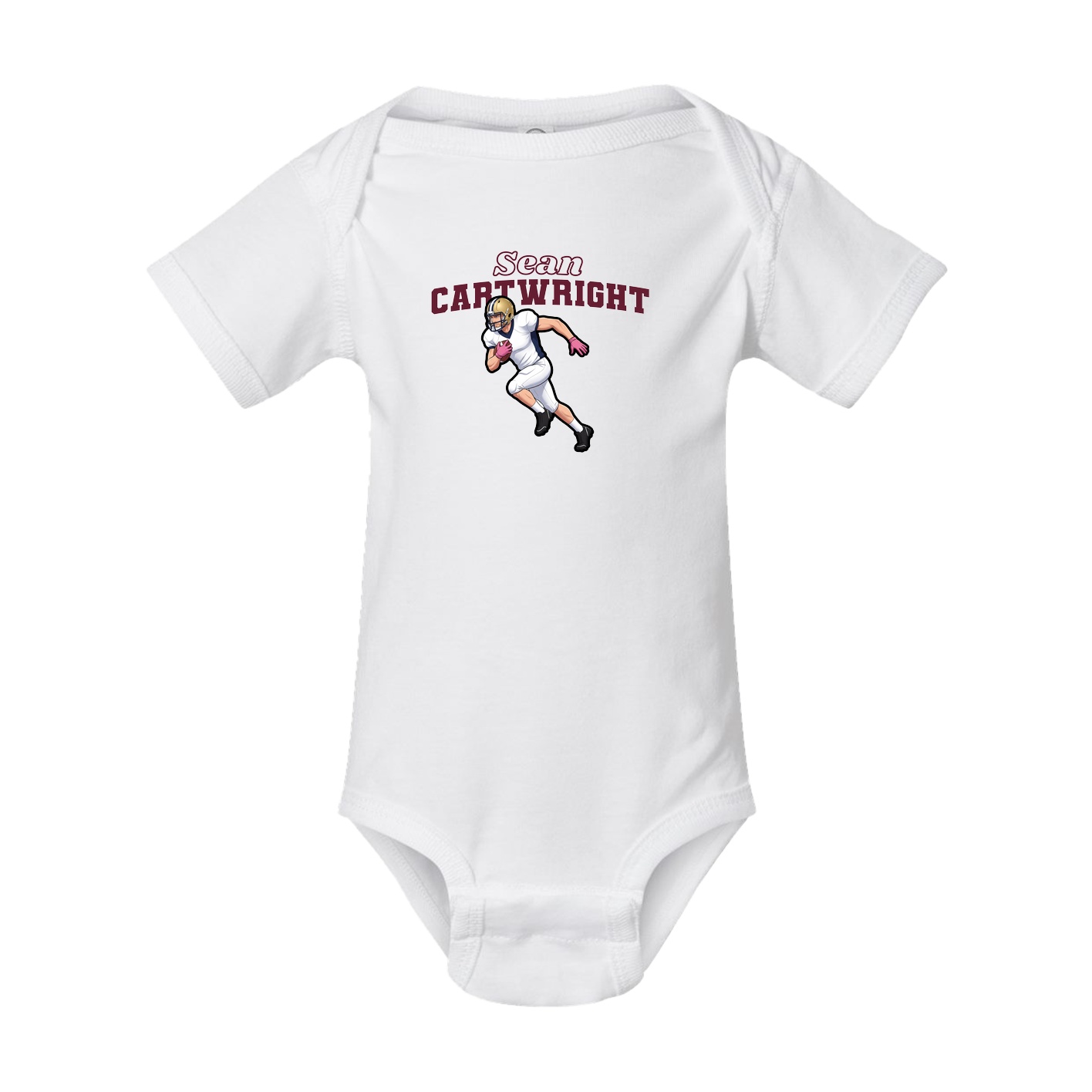 Baby Onesie — Name Arch in White