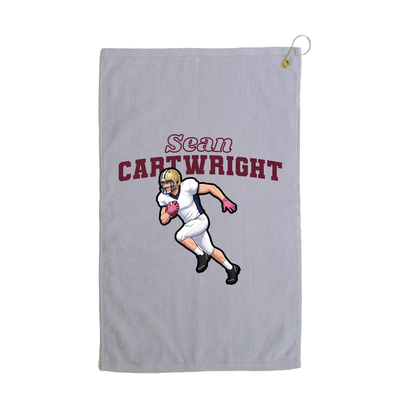 Golf Towel — Name Arch in Grey