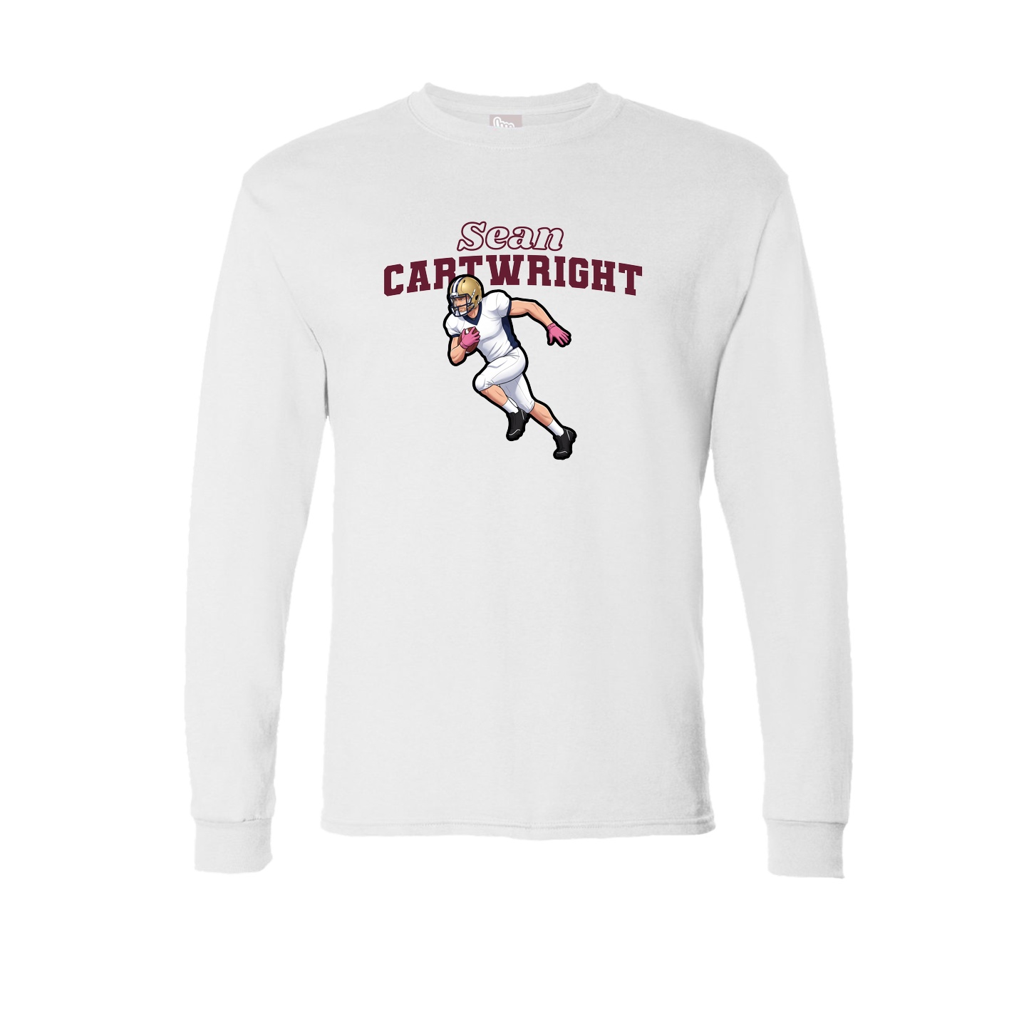 Long Sleeve Tee — Name Arch in White