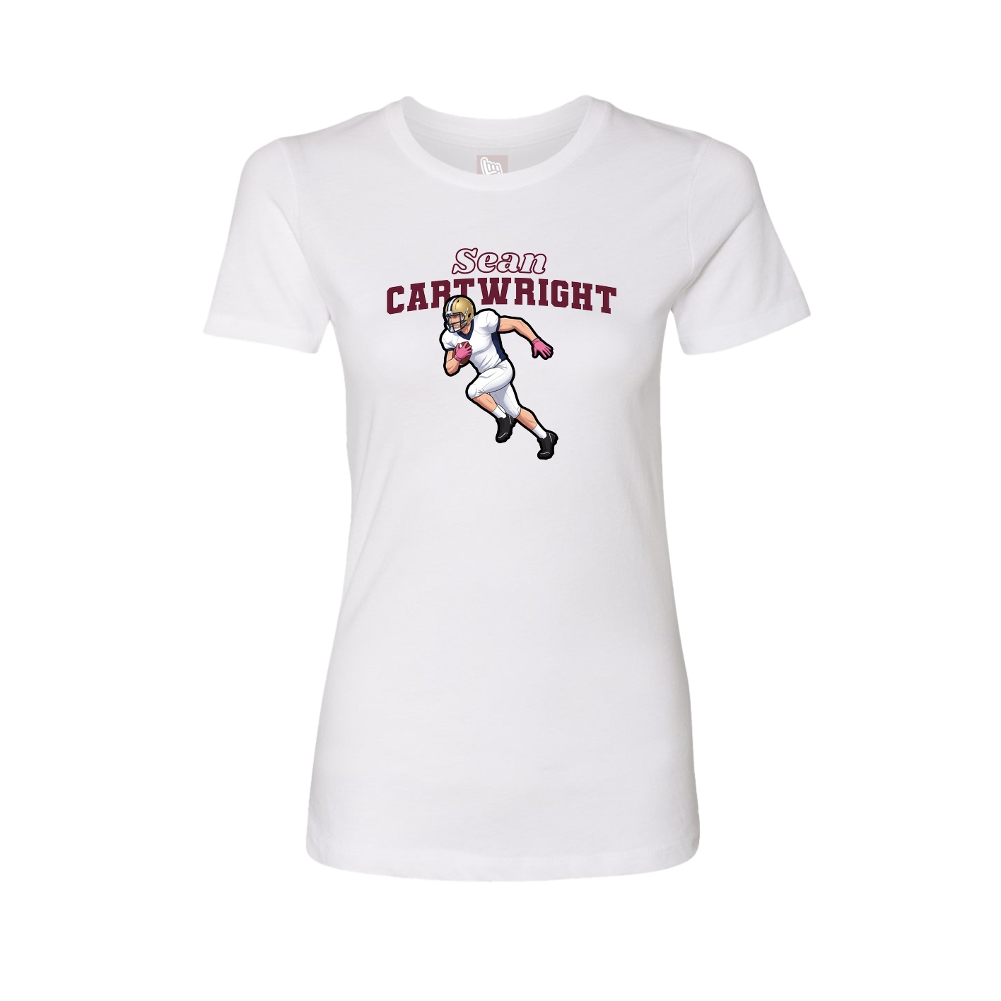 Fitted Women's Tee — Name Arch in White