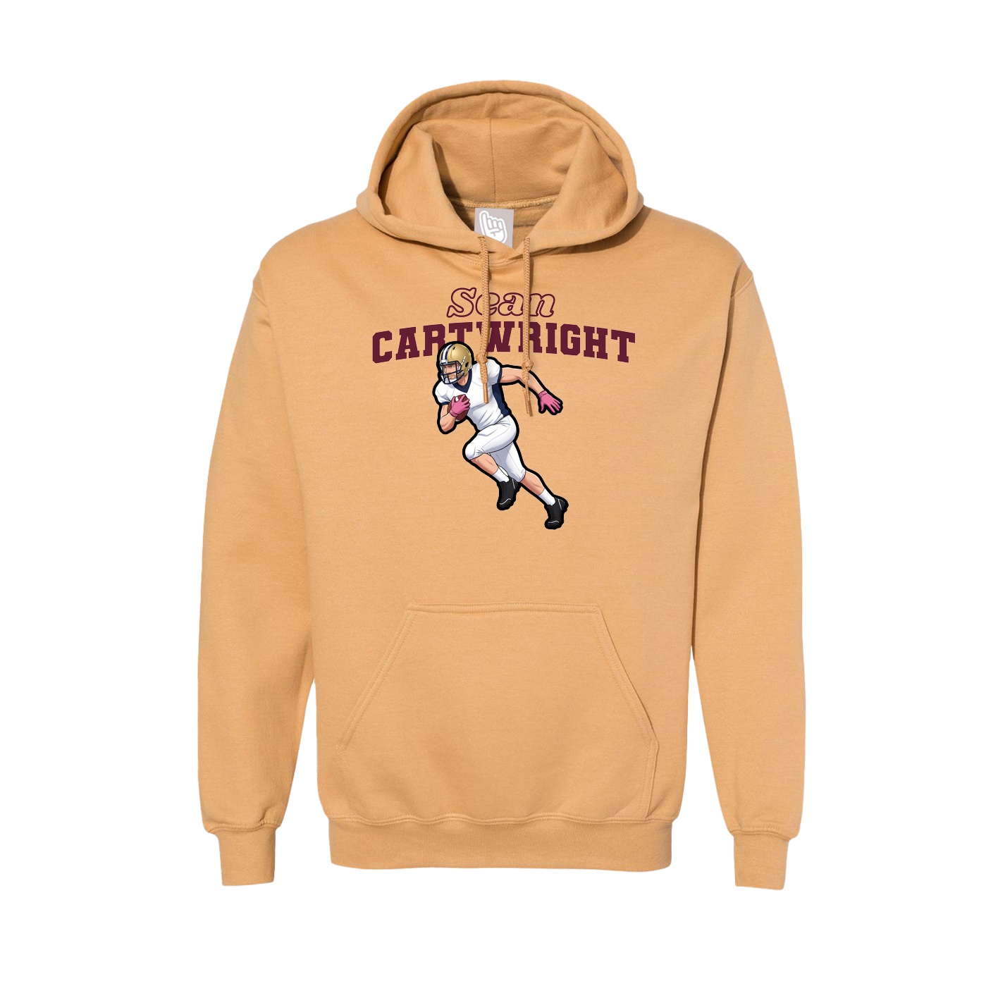Hoodie — Name Arch in Vegas Gold