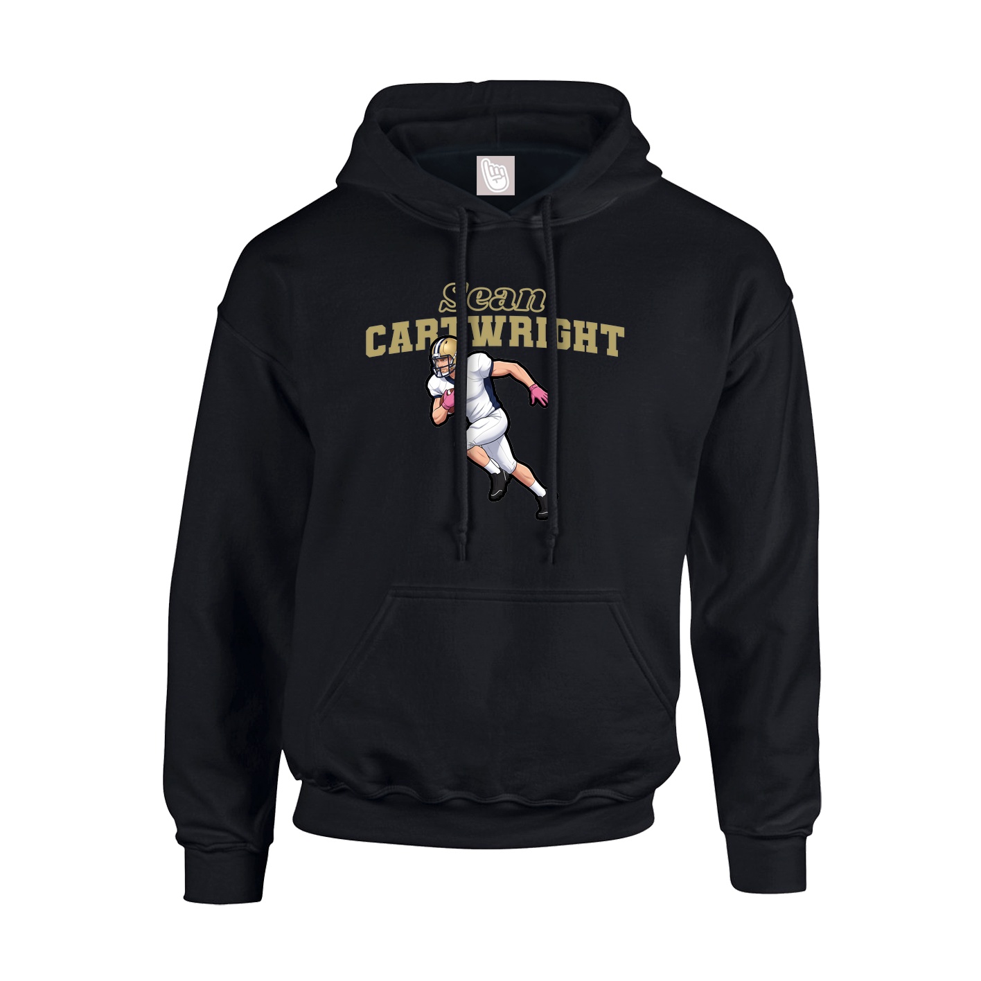 Youth Hoodie — Name Arch in Black
