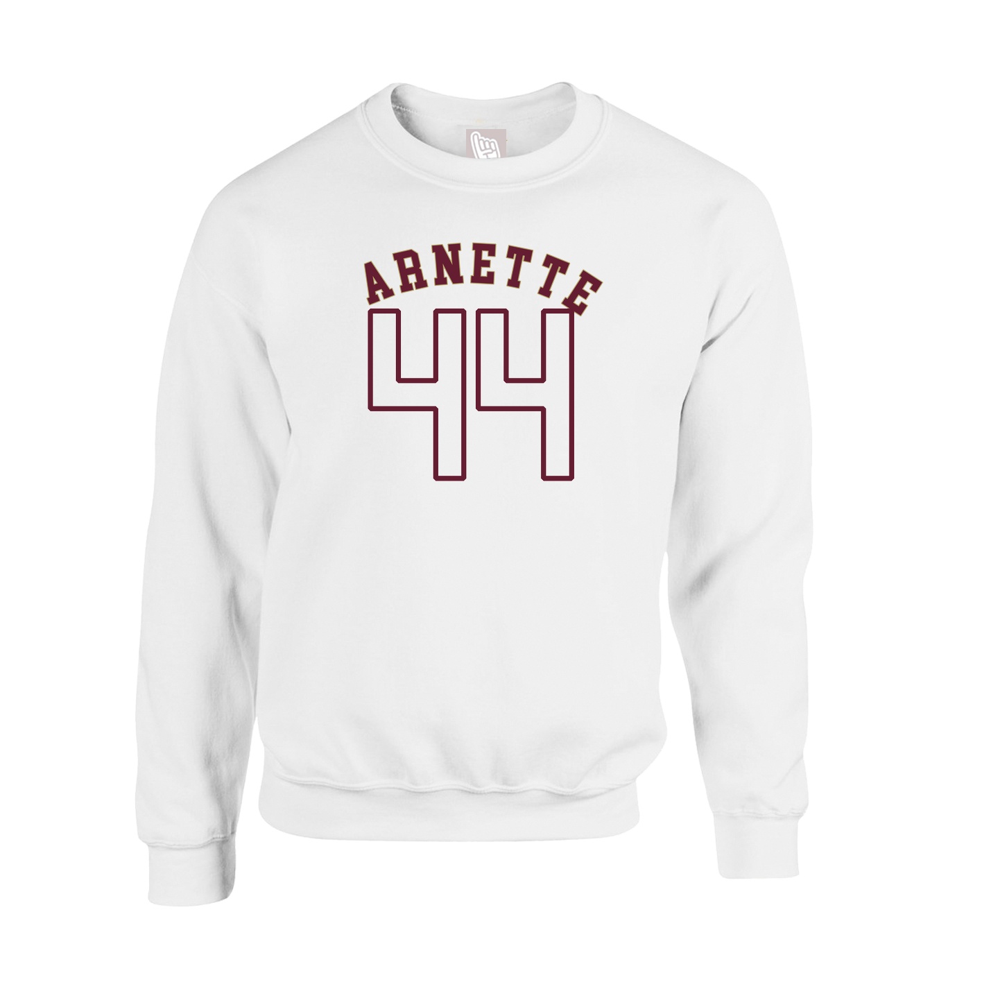 Fleece Crew — Shirsey Arch in White